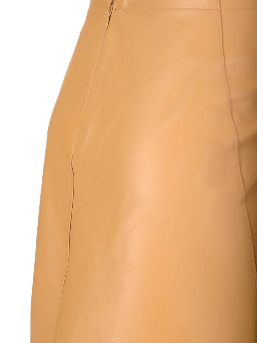 Shop Forte Forte Nappa Midi Skirt In Brown