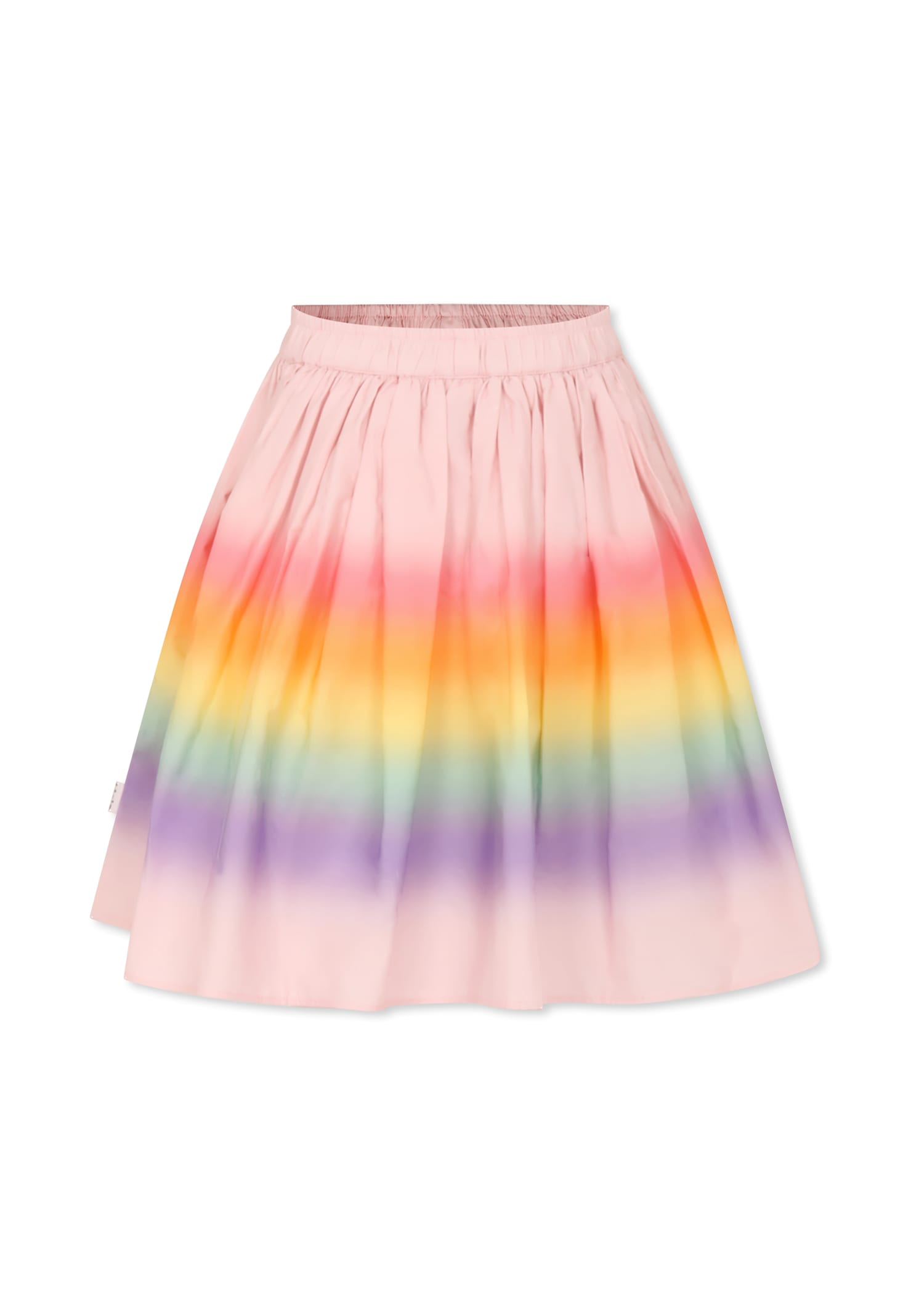 Molo Pink Skirt For Girl With Rainbow Print In Pink