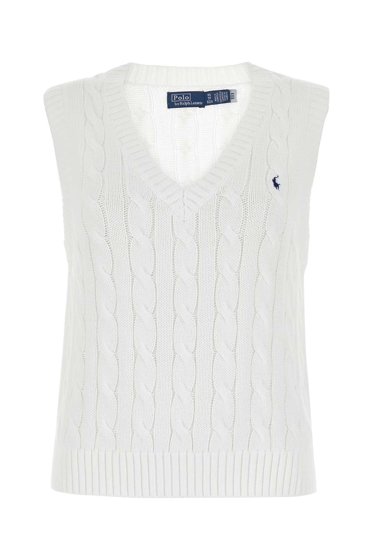 Shop Polo Ralph Lauren White Cotton Vest
