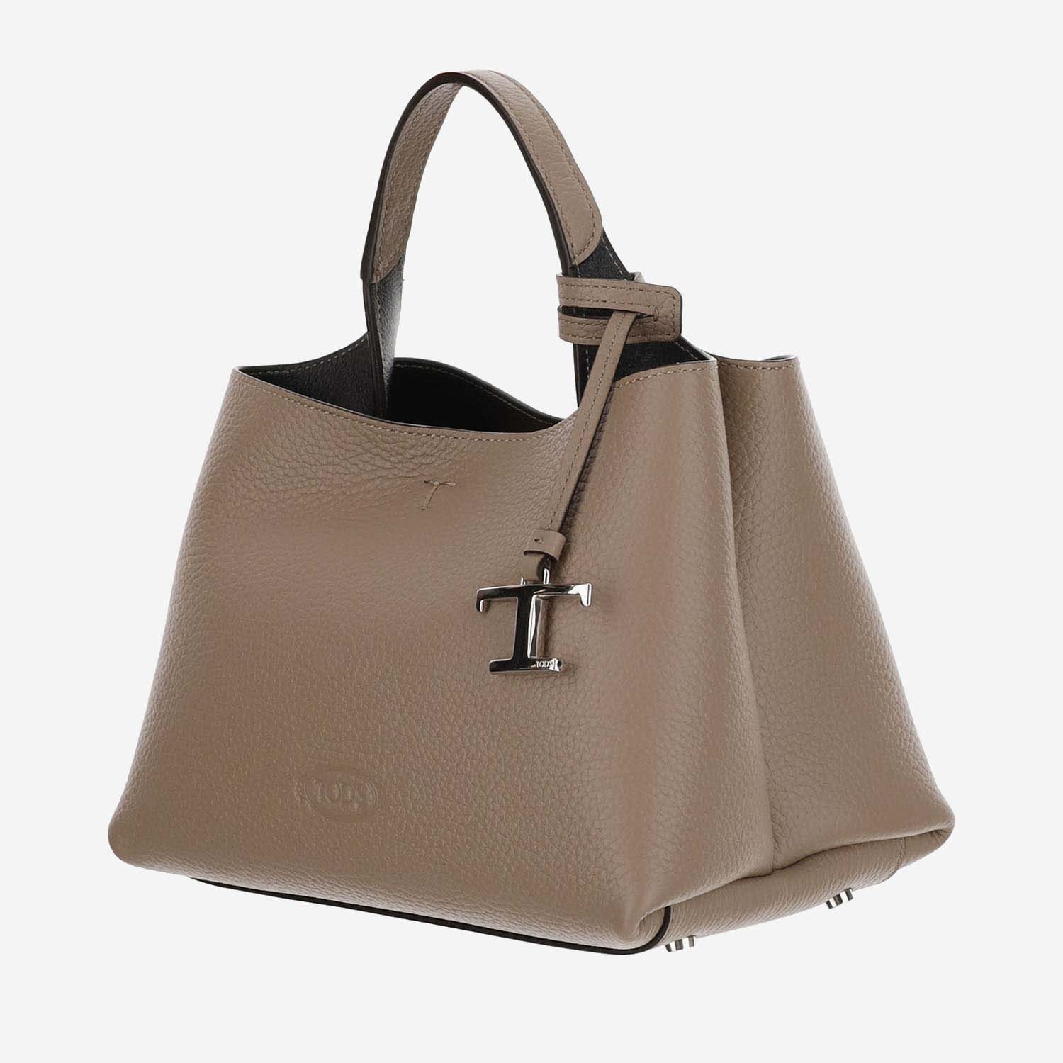 Shop Tod's Micro Leather Bag In Grey