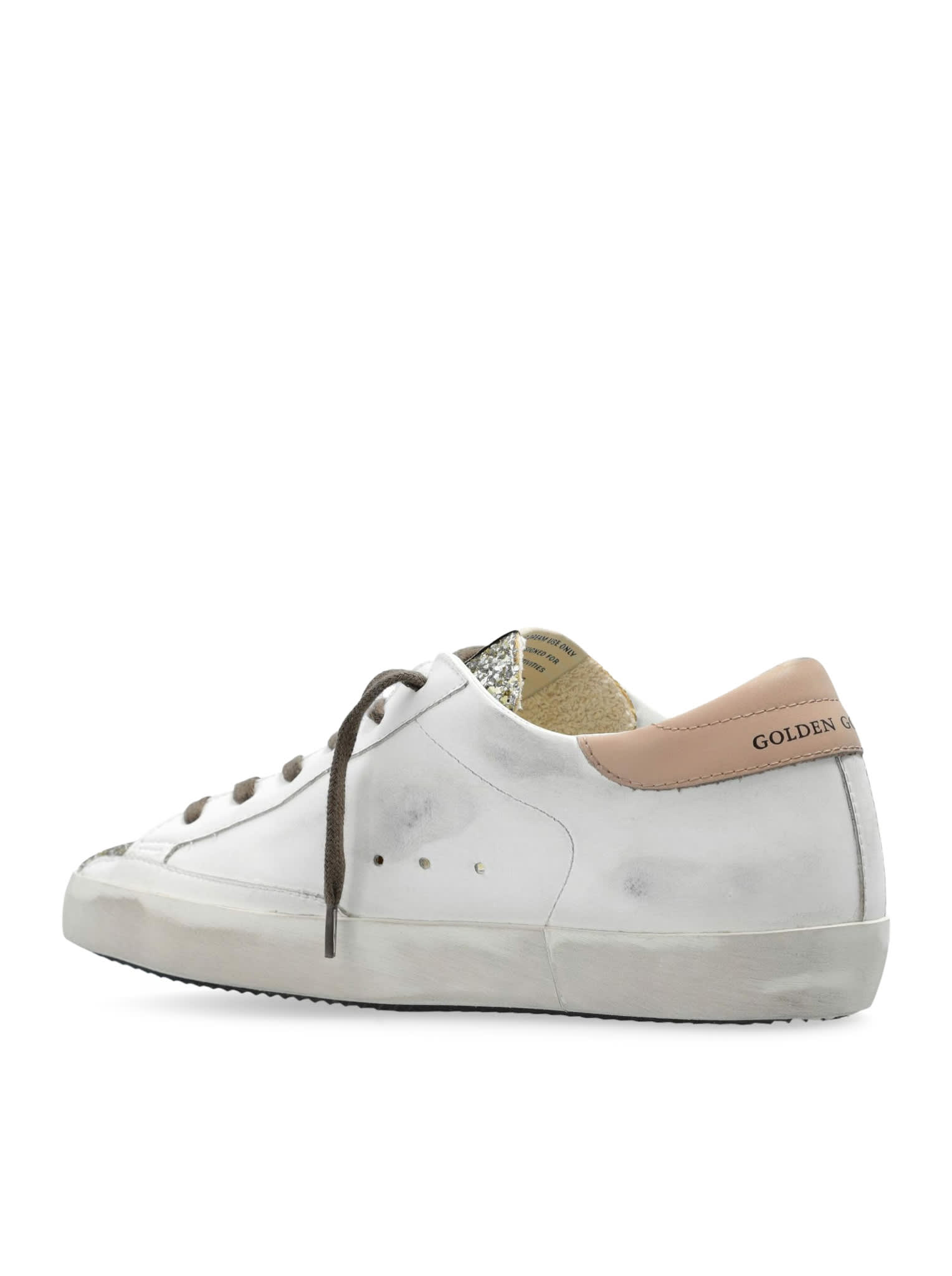 Shop Golden Goose Super-star Sneakers In White Platinum Yellow Pink