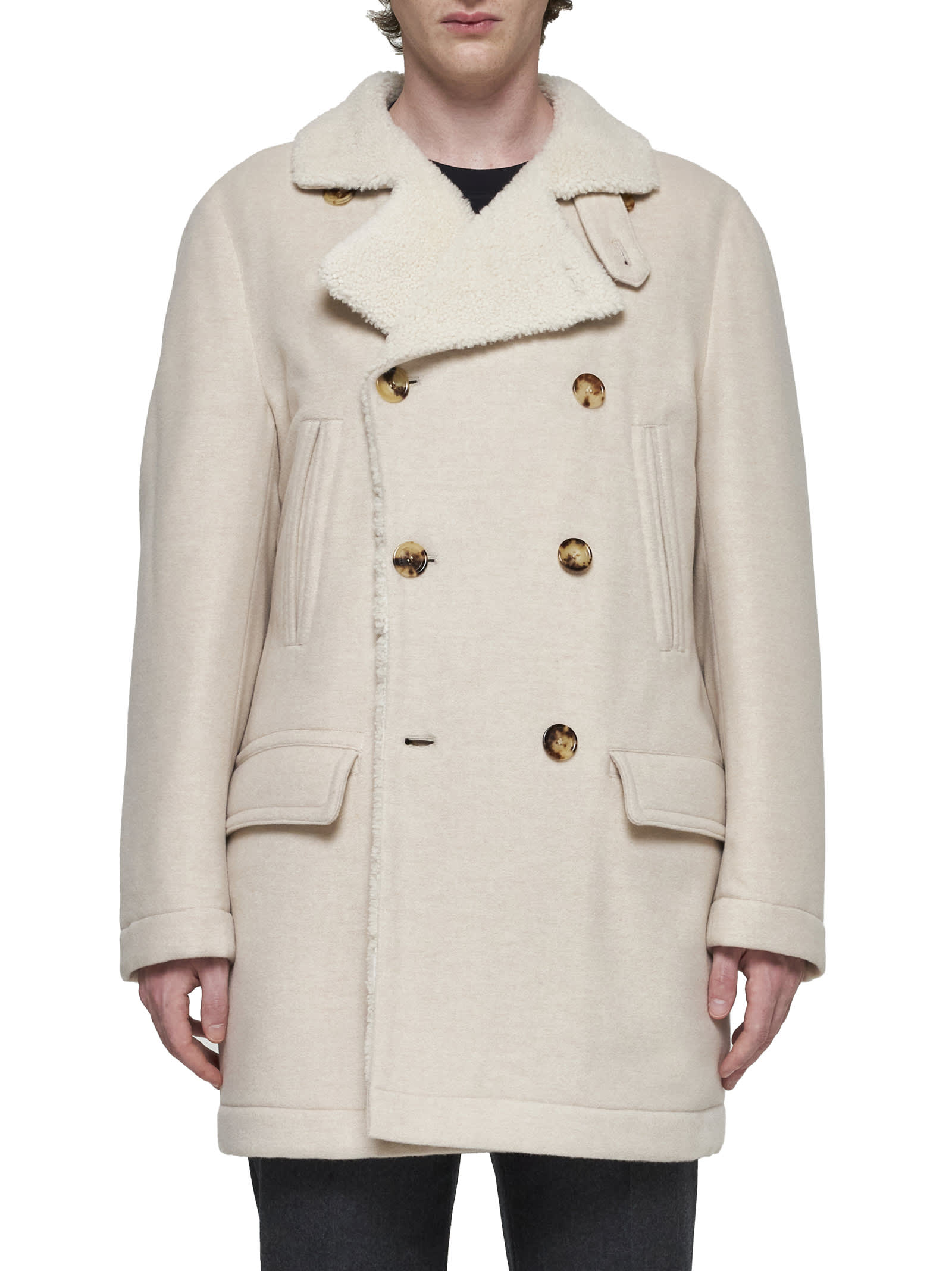 Shop Brunello Cucinelli Coat In White