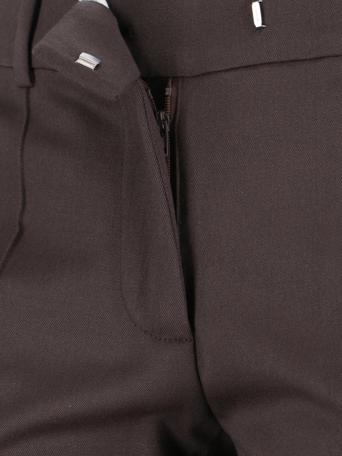Attico Straight Leg Trousers Belt Loops In Brown