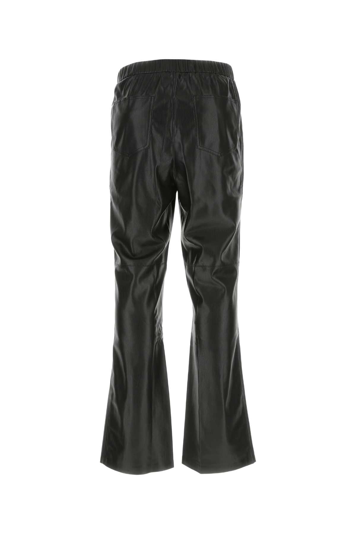 Shop Nanushka Black Synthetic Leather Maven Pant