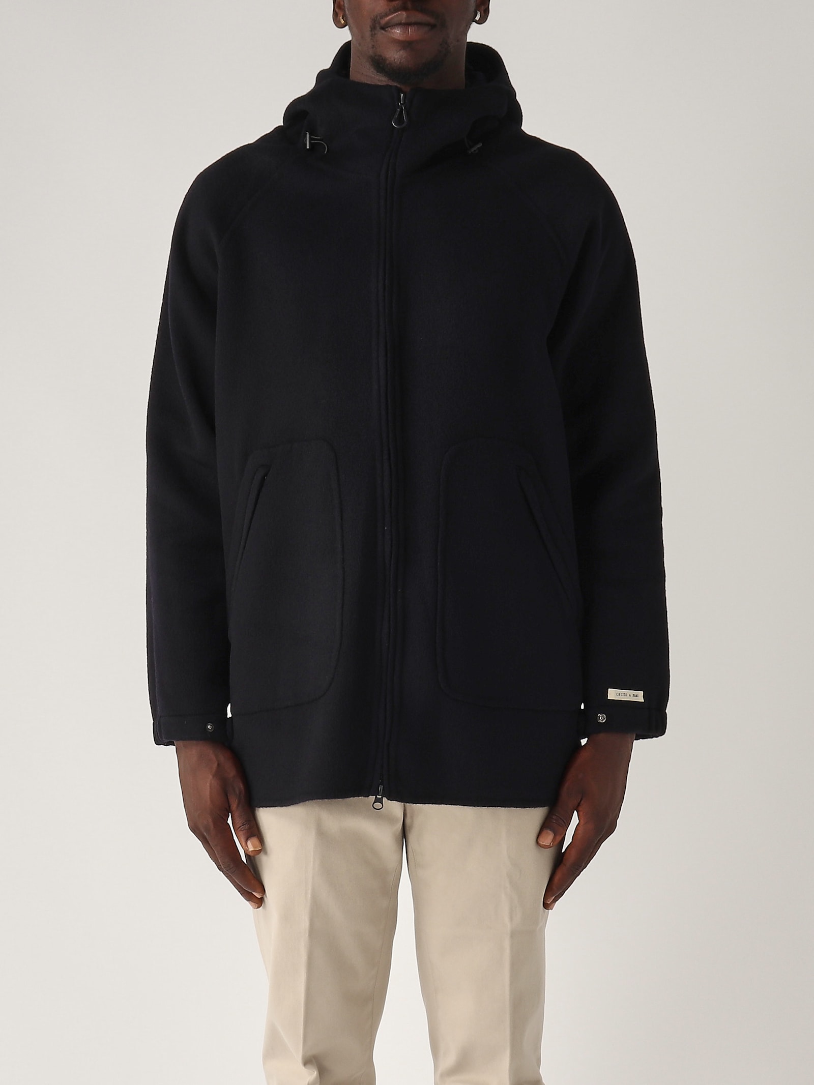 Paltò Parka Full Zip Jacket In Black