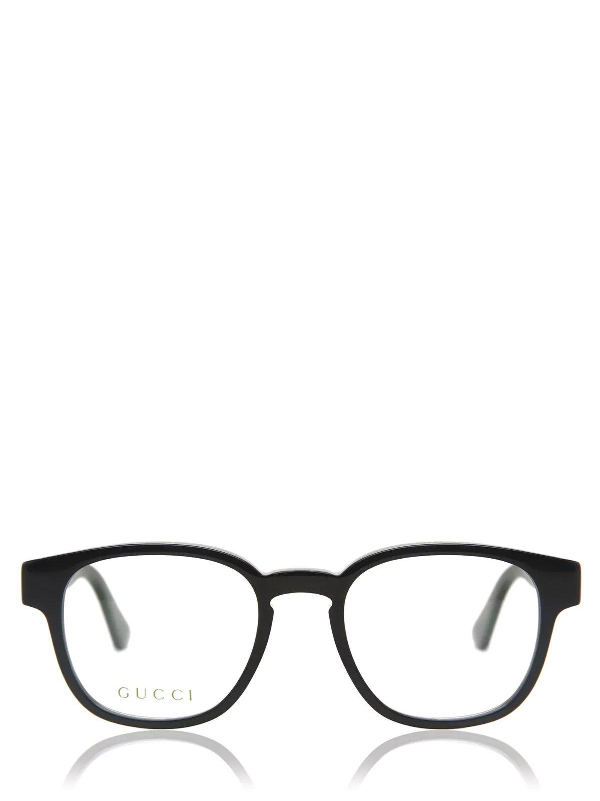 Shop Gucci Square Frame Glasses In 001 Black Green Transpare