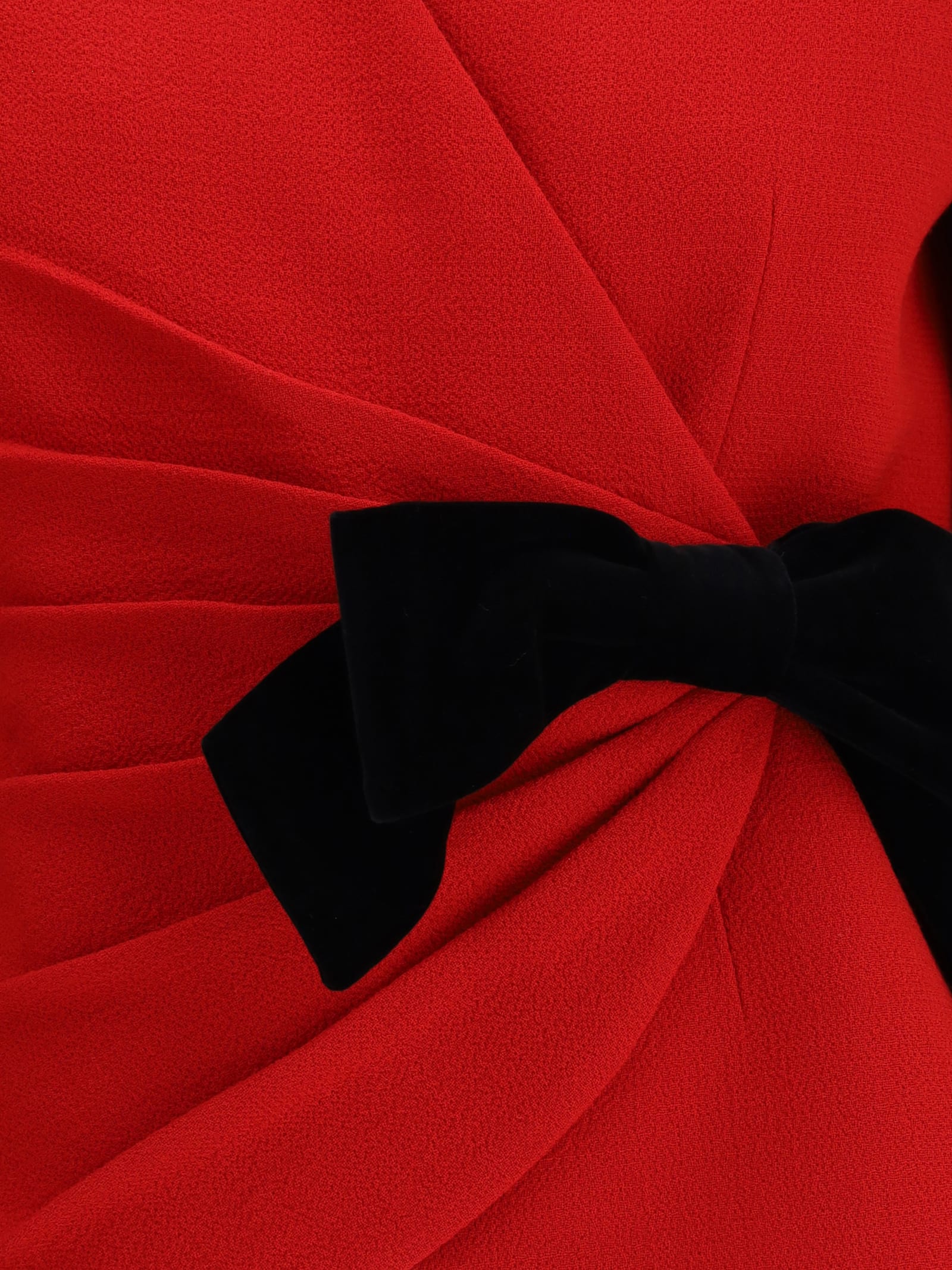 Valentino Tailored Jacket With Bow Detail And Long Sleeves In Red