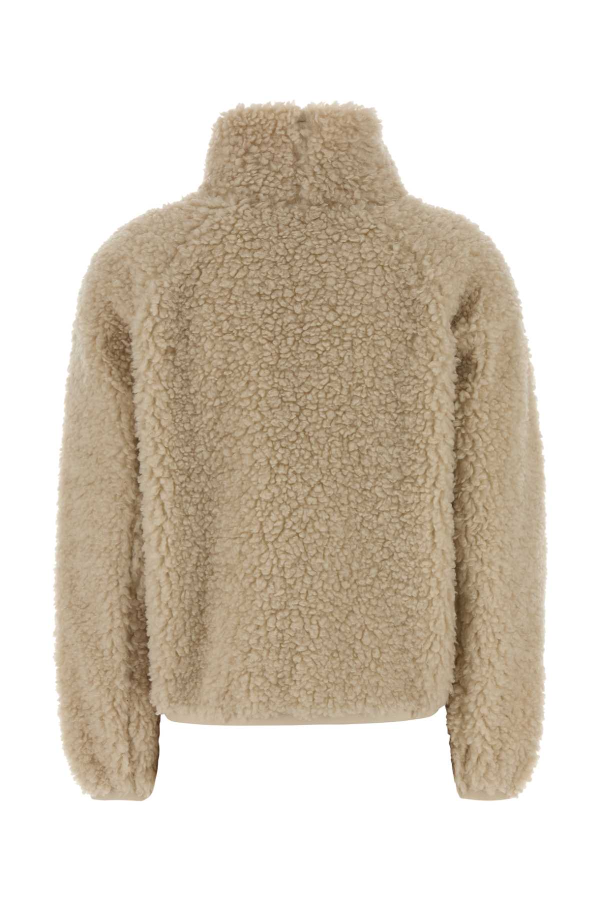 Moncler Grenoble Ivory Teddy Fabric Sweatshirt