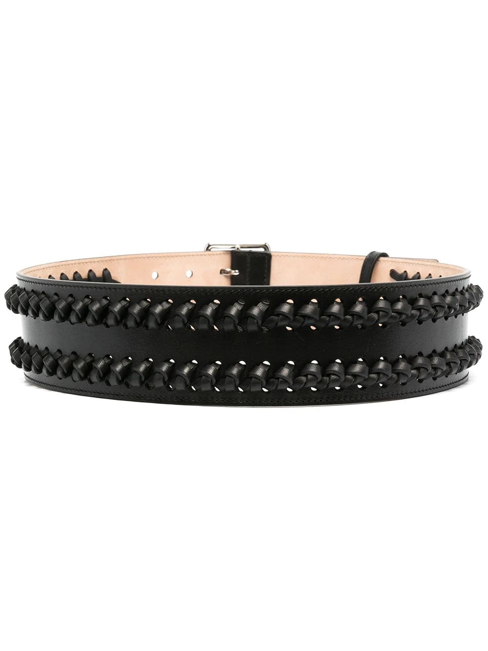 ALEXANDER MCQUEEN WOMAN BLACK MILITARY BELT WITH KNOTS,621405-1BR18 1000