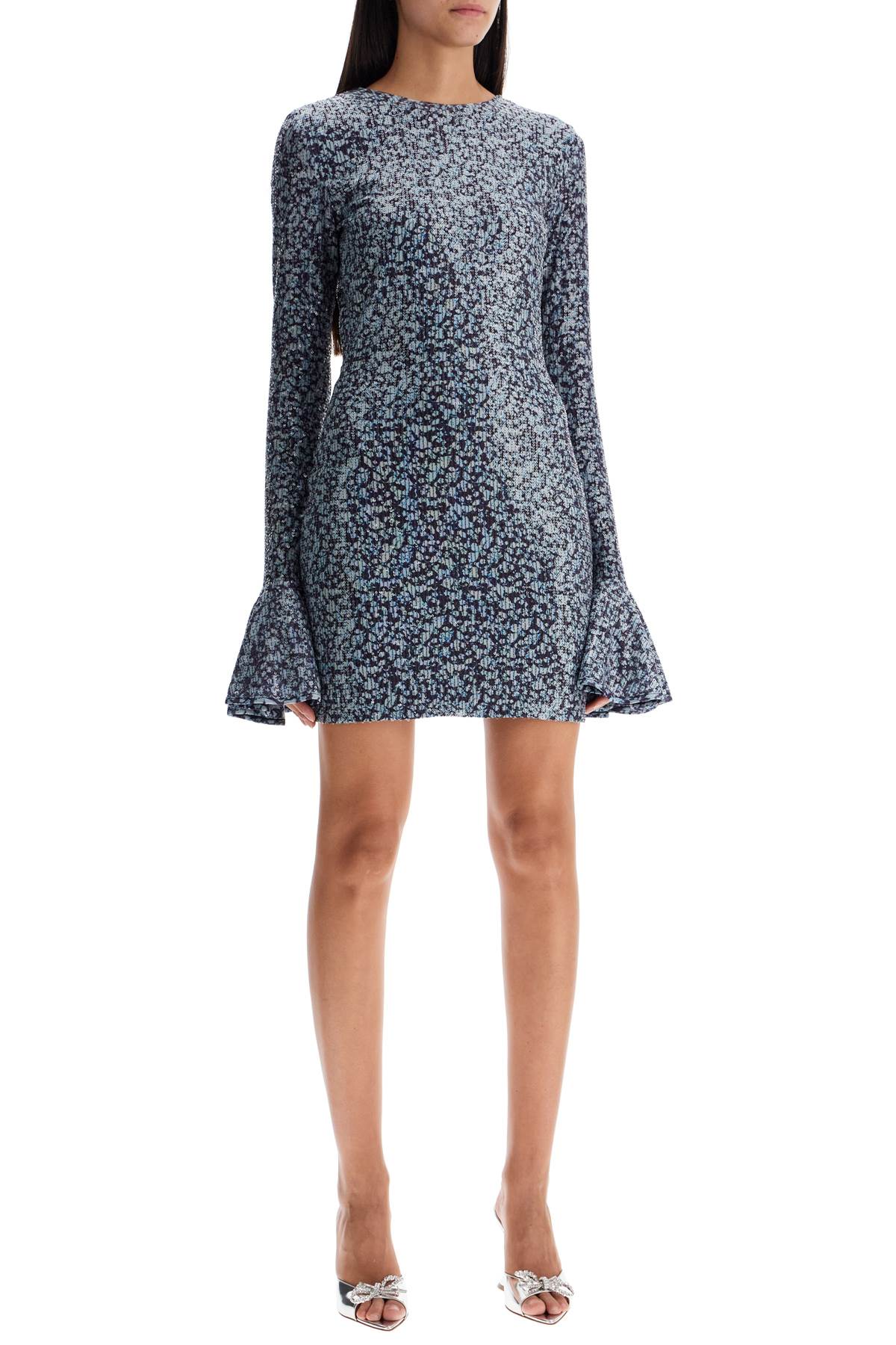 Shop Rotate Birger Christensen Open-back Sequin Mini Dress In Basic|basic