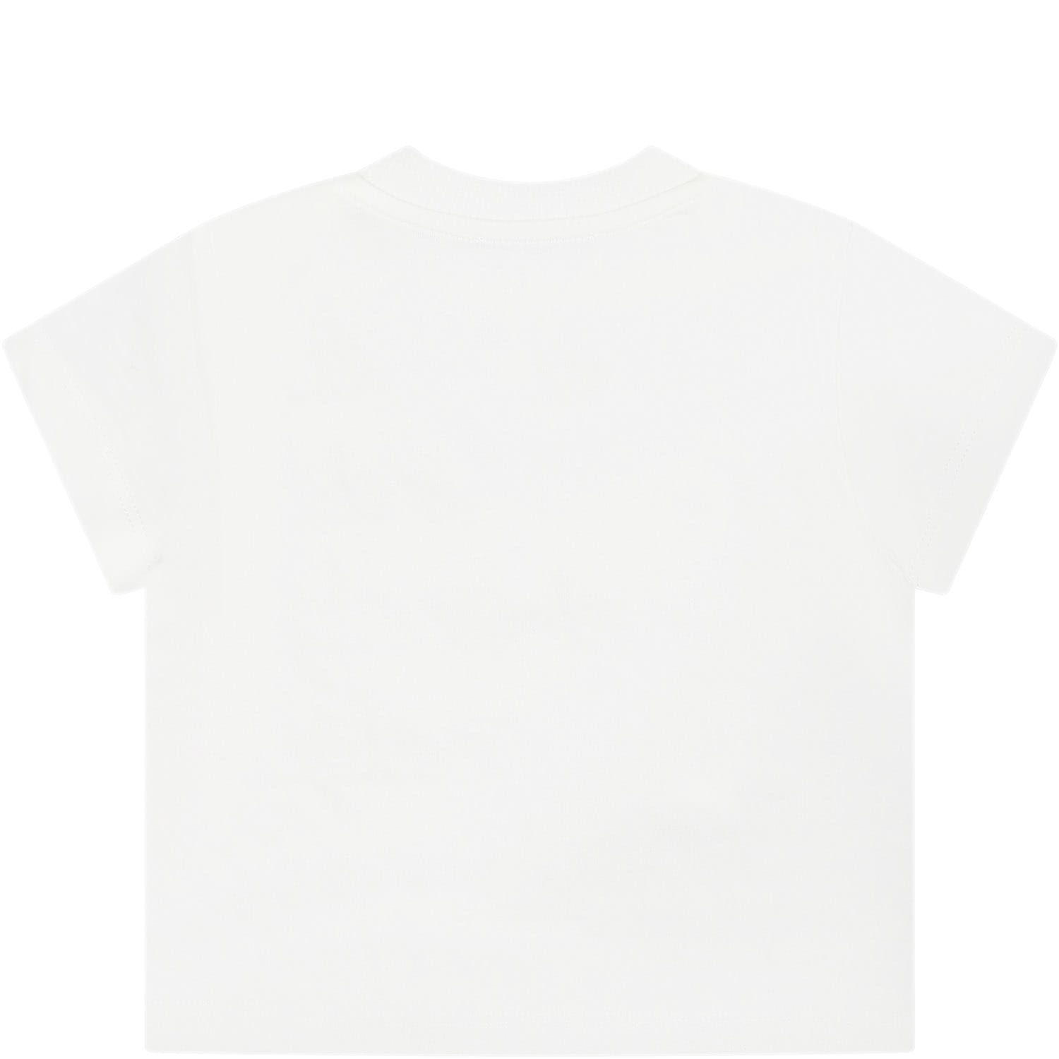 Shop Moschino White T-shirt For Babies With Teddy Bear And Duck