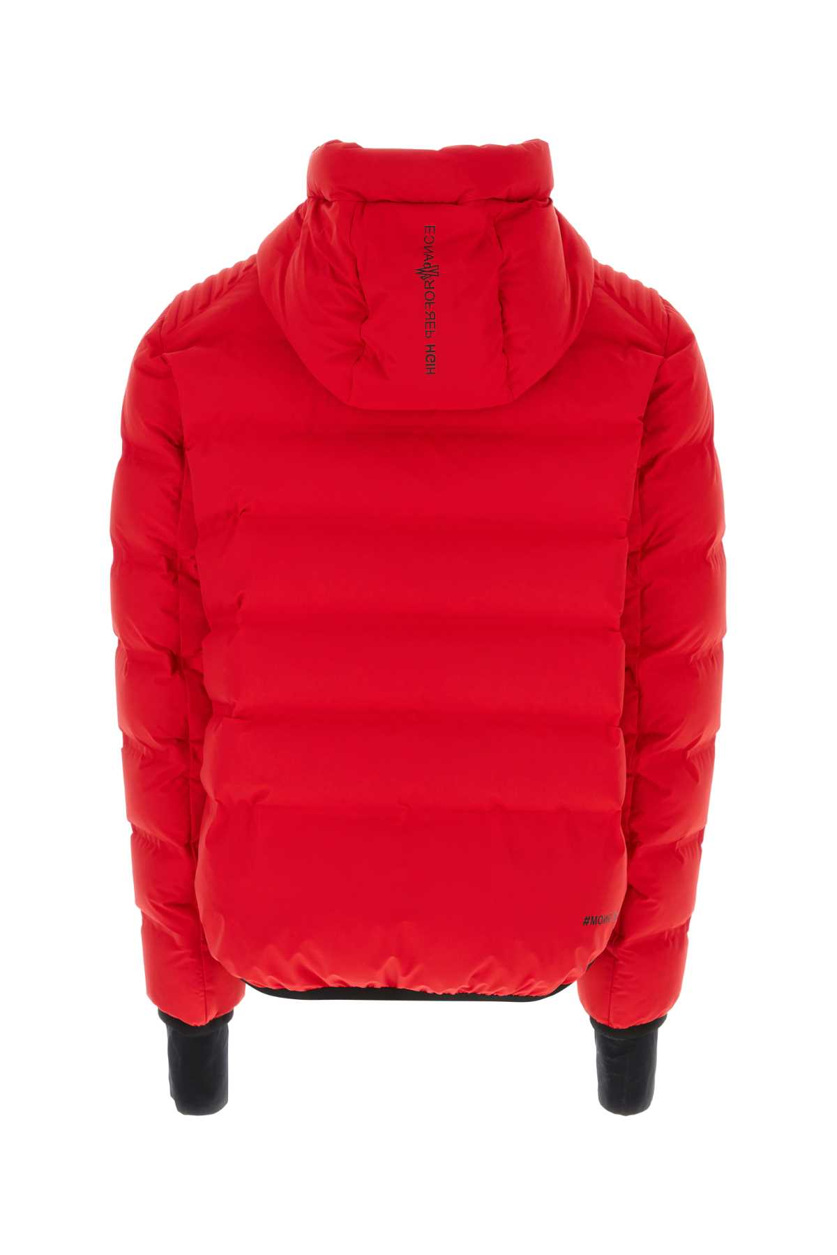 Shop Moncler Red Stretch Nylon Lagorai Down Jacket In 453