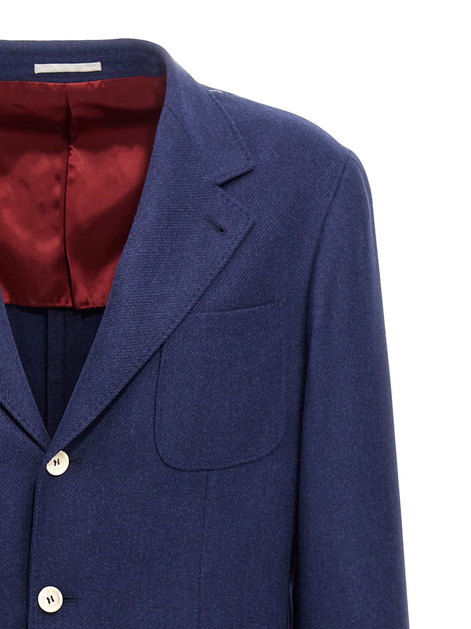 Shop Brunello Cucinelli Single-breasted Blazer In Blue