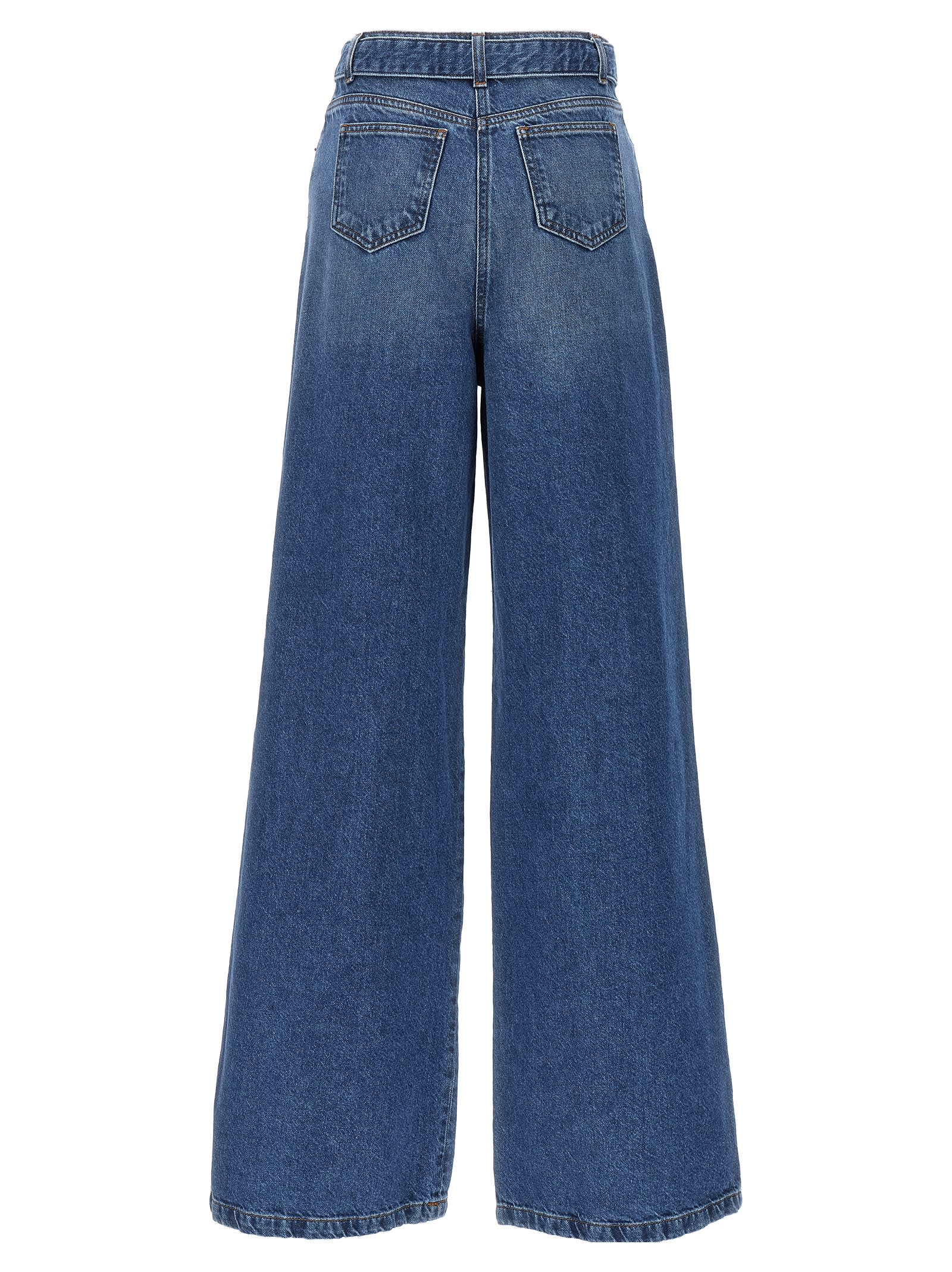 Shop Twinset Logo Buckle Jeans In Blue