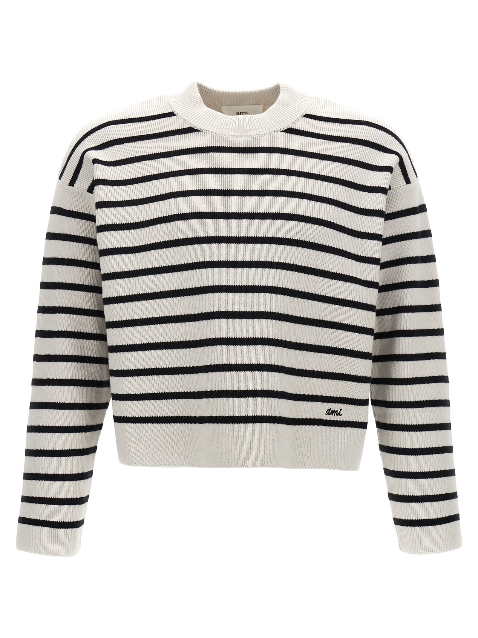 Shop Ami Alexandre Mattiussi Ami Sailor Sweater In White/black