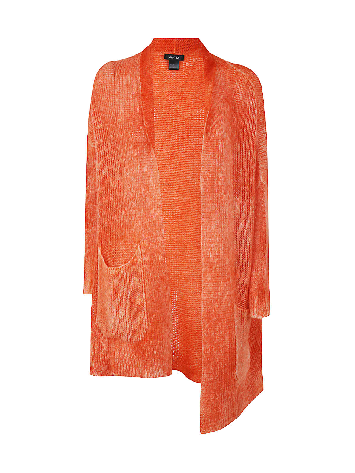 Avant Toi Open-front Long-sleeve Cardigan In Alchechengi