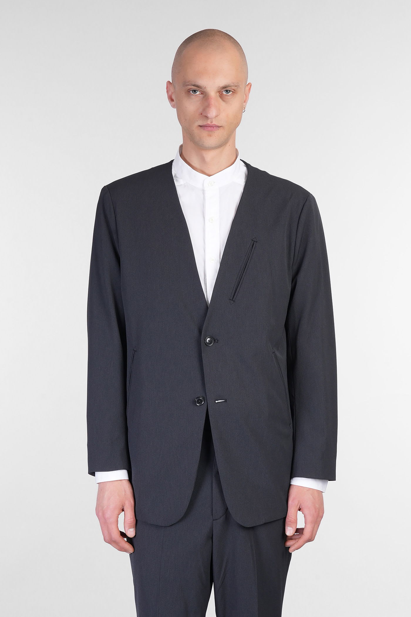 NEEDLES BLAZER IN BLACK POLYAMIDE
