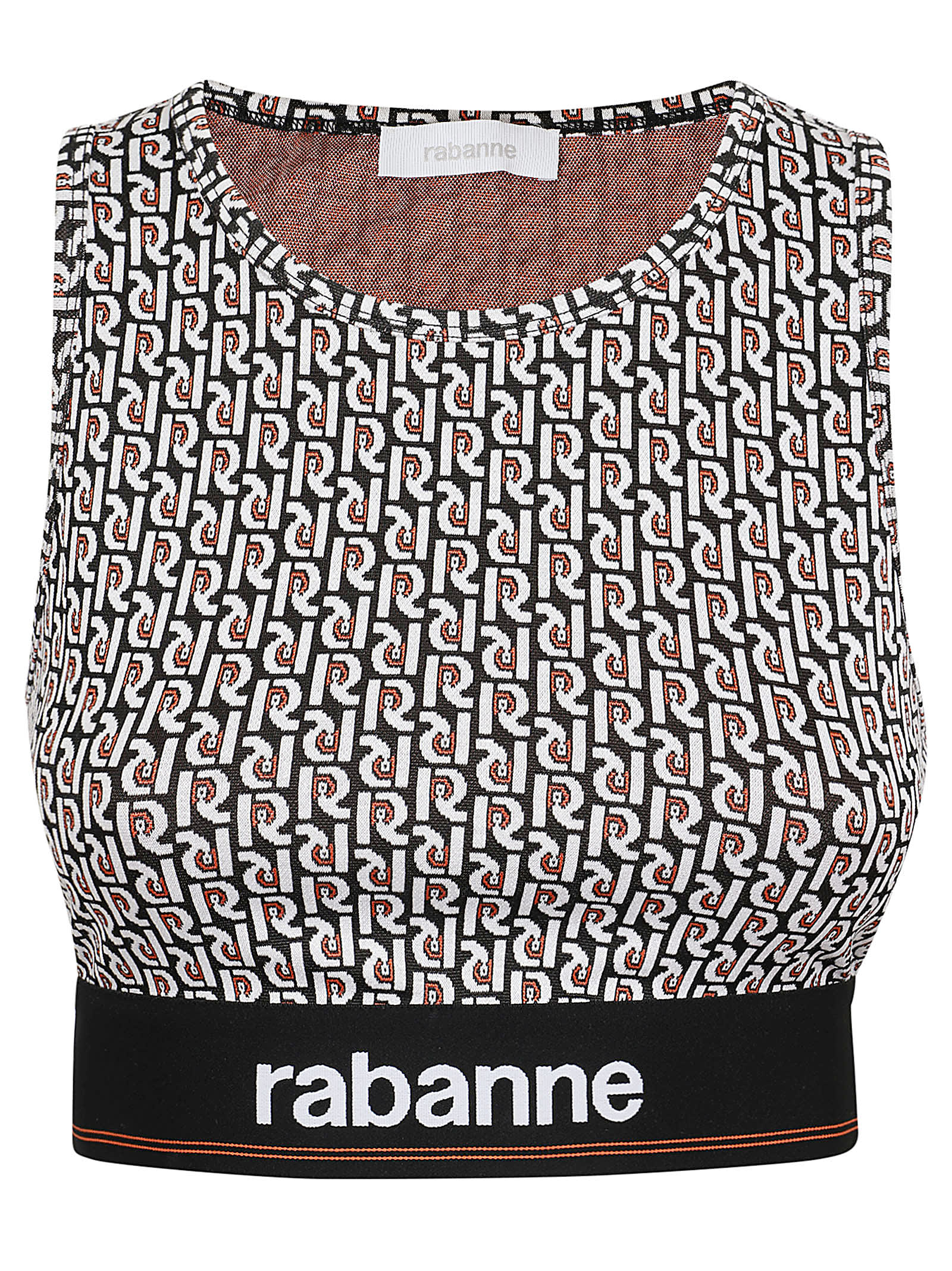 Shop Rabanne Top In Monogram Noir