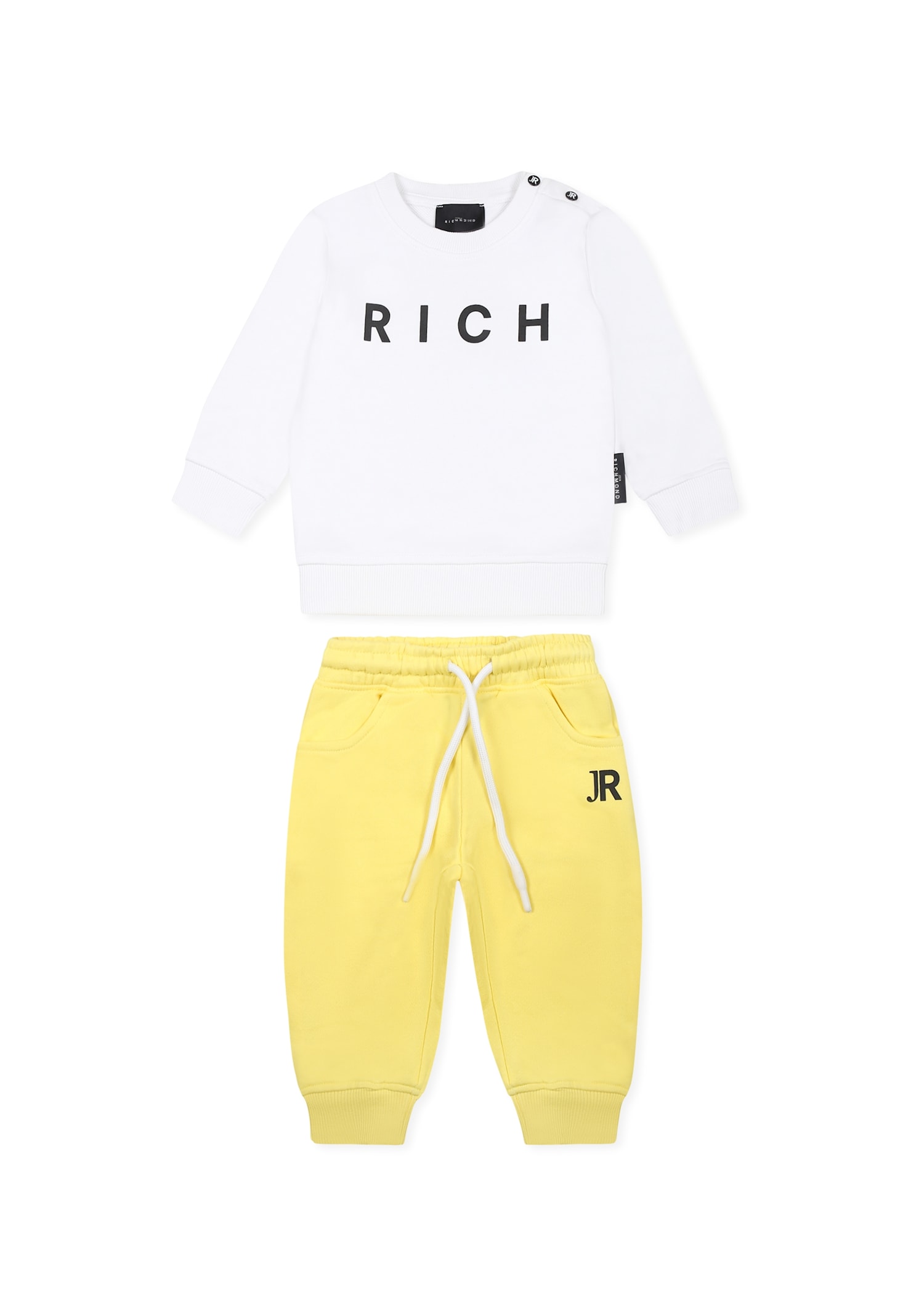 Richmond Yellow Suit For Baby Boy With Logo In Yellow