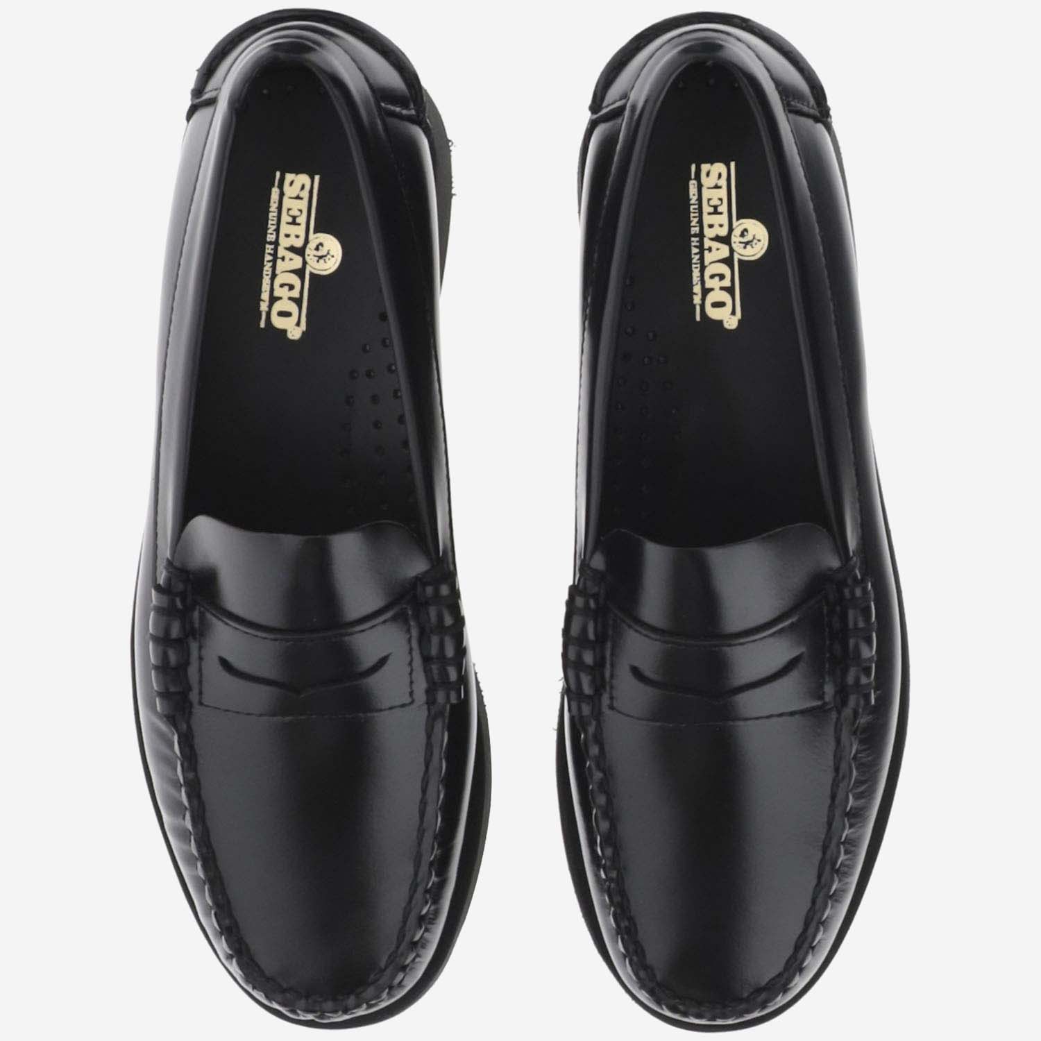 Shop Sebago Dan Po Leather Loafers In Black