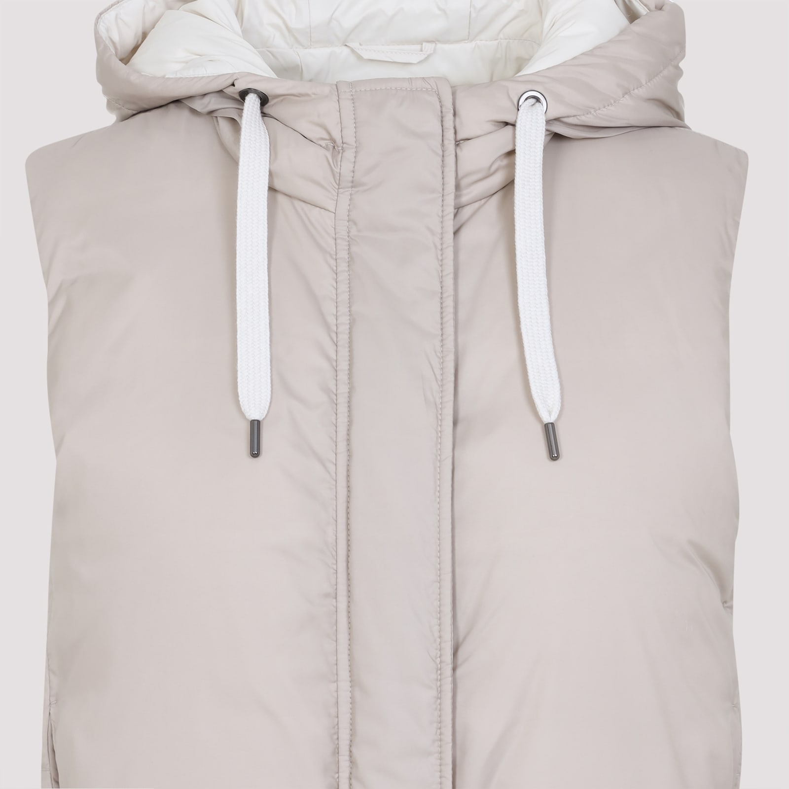 Brunello Cucinelli Hooded Sleeveless Waistcoat In Neutral