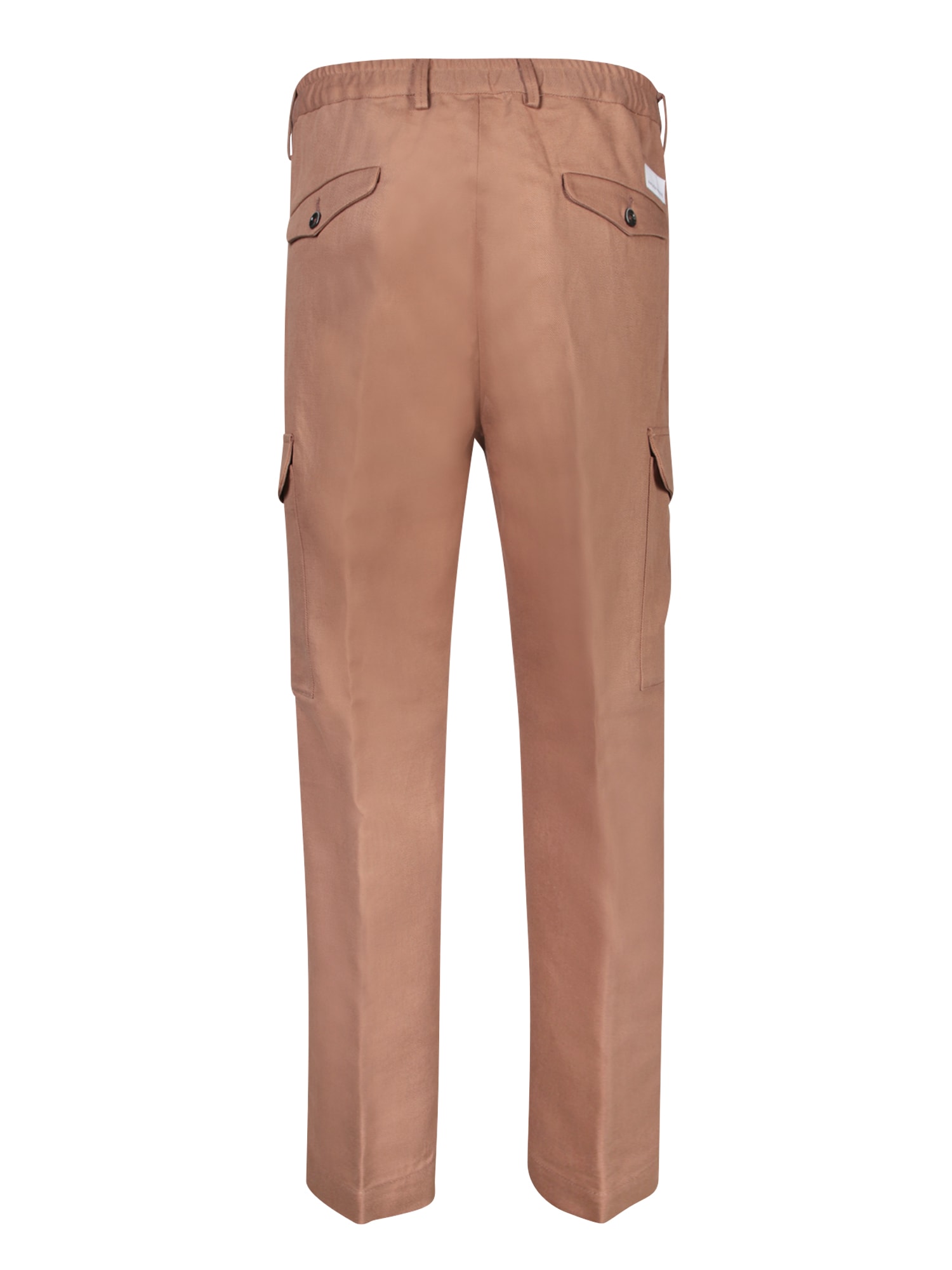 Shop Nine In The Morning Brown Linen Cargo Trousers