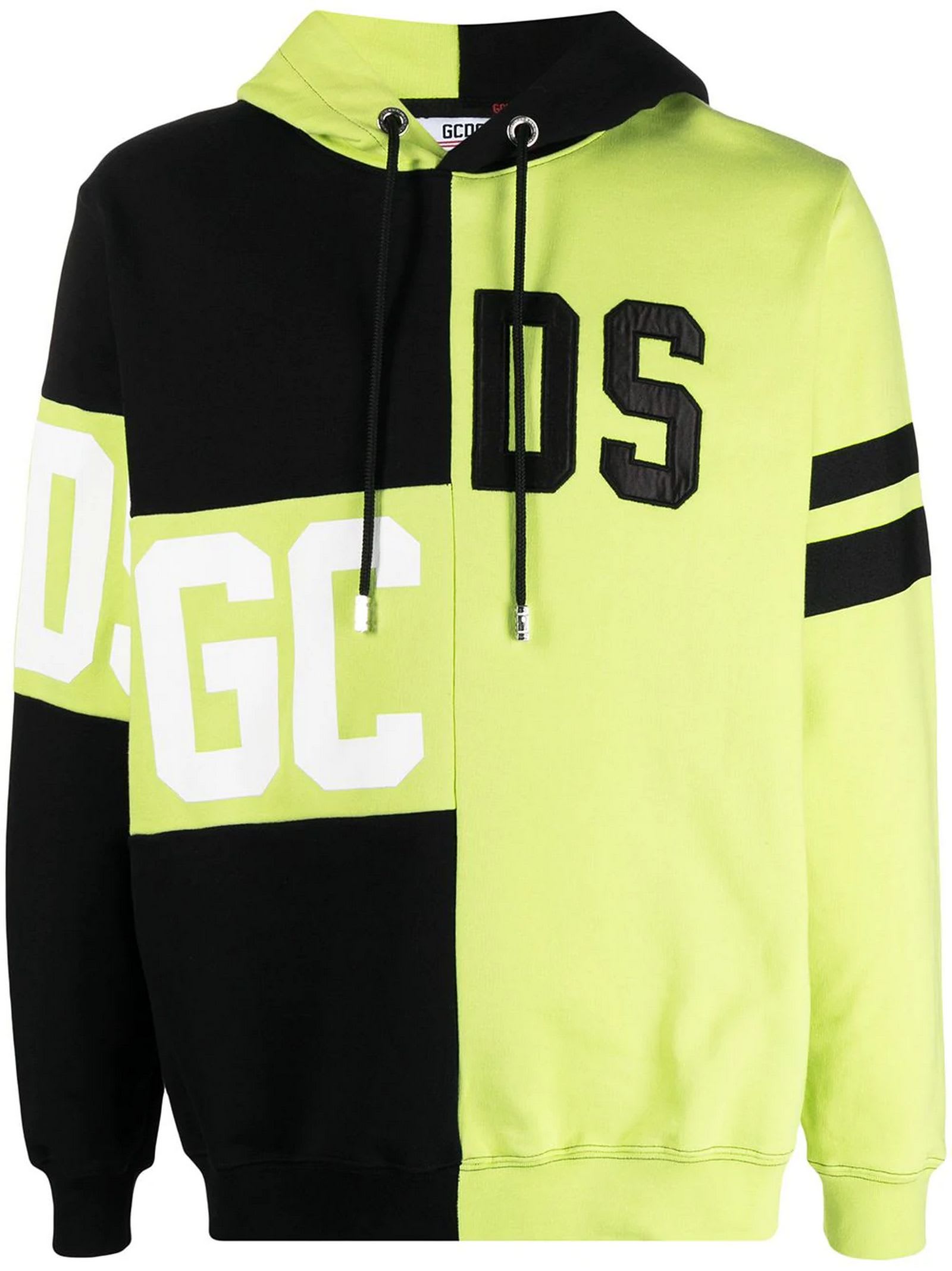 GCDS Yellow And Black Cotton Hoodie