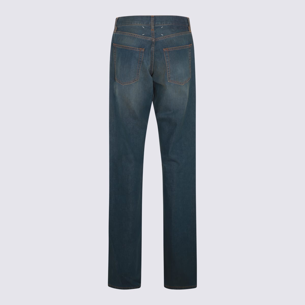 Shop Maison Margiela Dark Blue Cotton Denim Jeans In American Classic