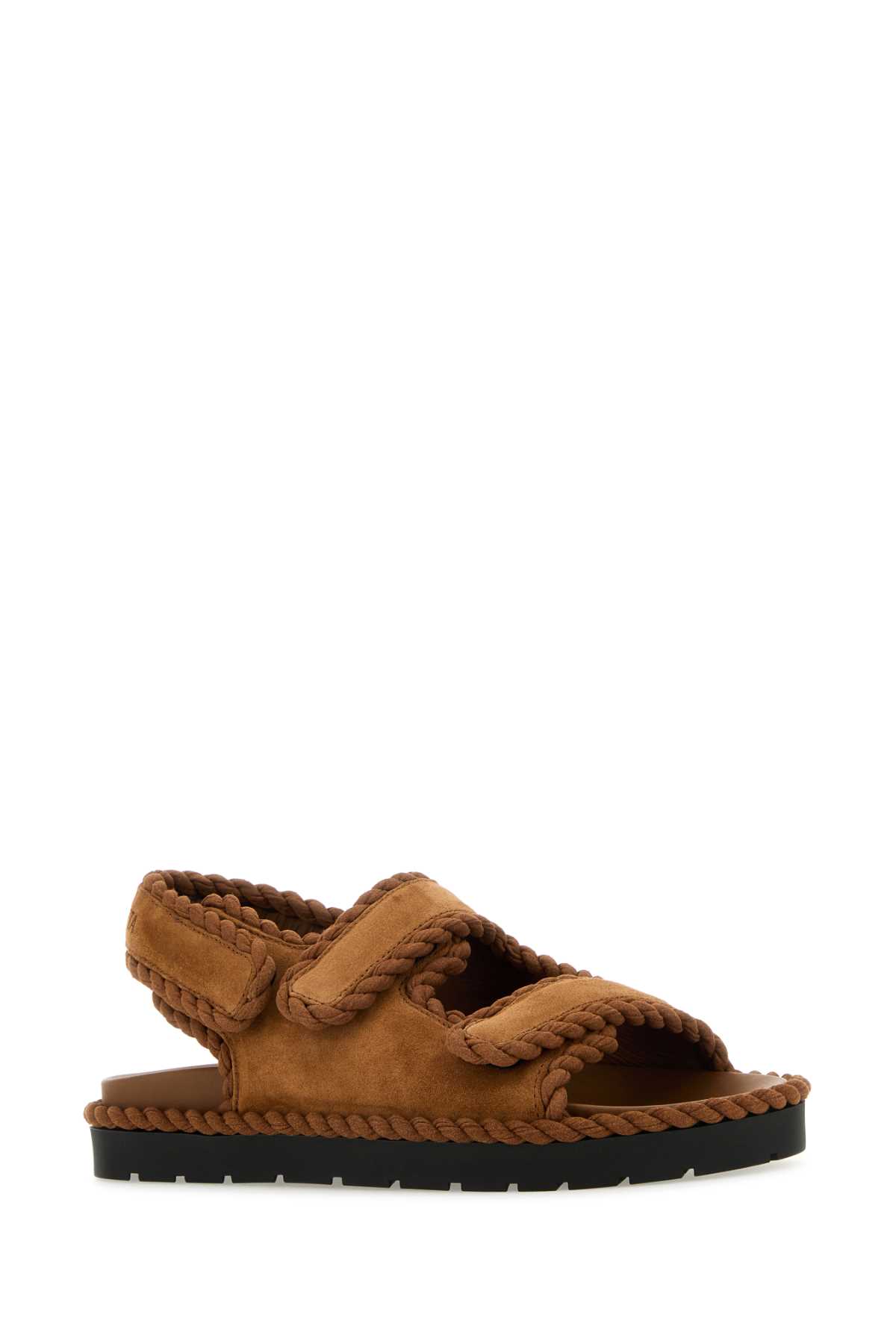 Shop Bottega Veneta Caramel Suede Jack Sandals