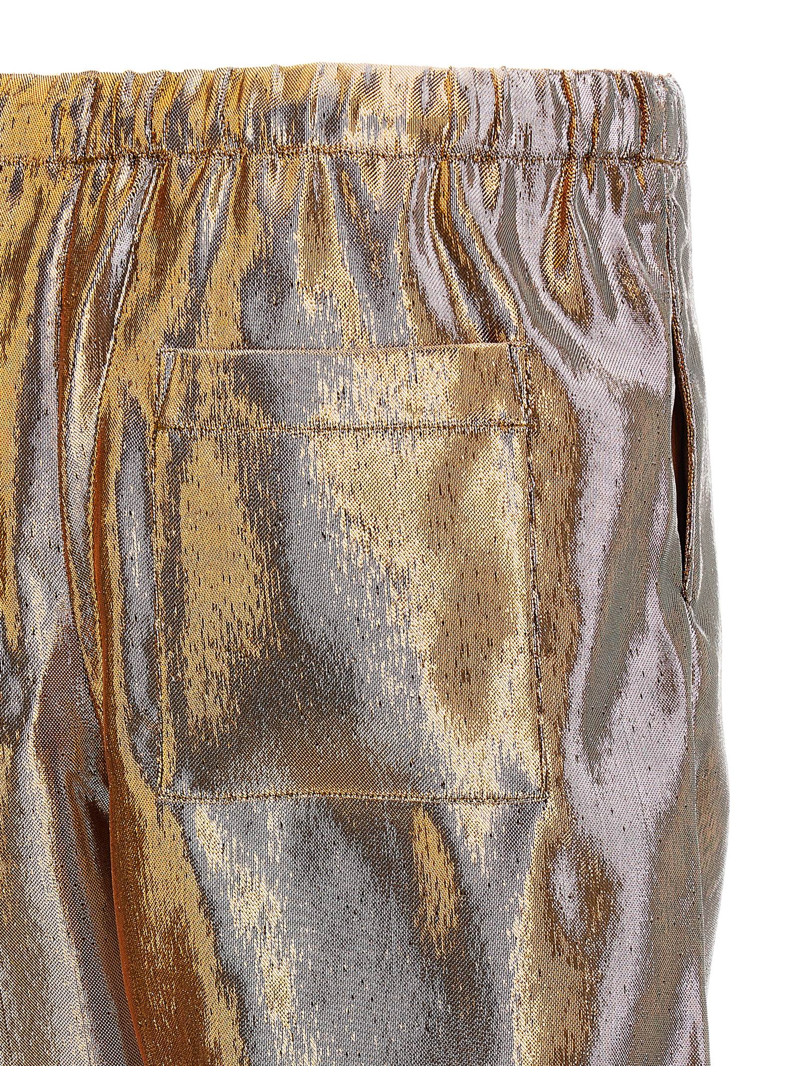 Dries Van Noten Piperi Gold Shorts In Gold