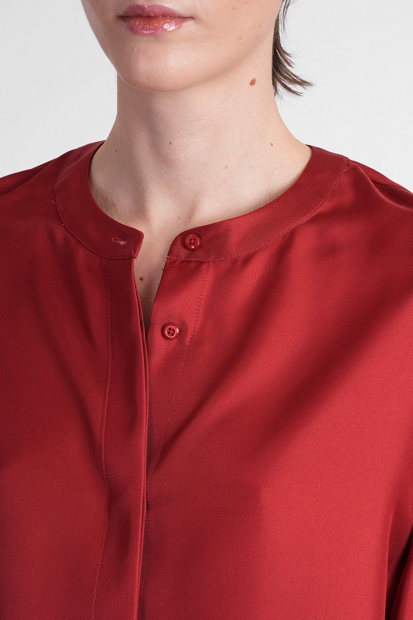 Shop Loulou Studio Lea Blouse In Red Silk
