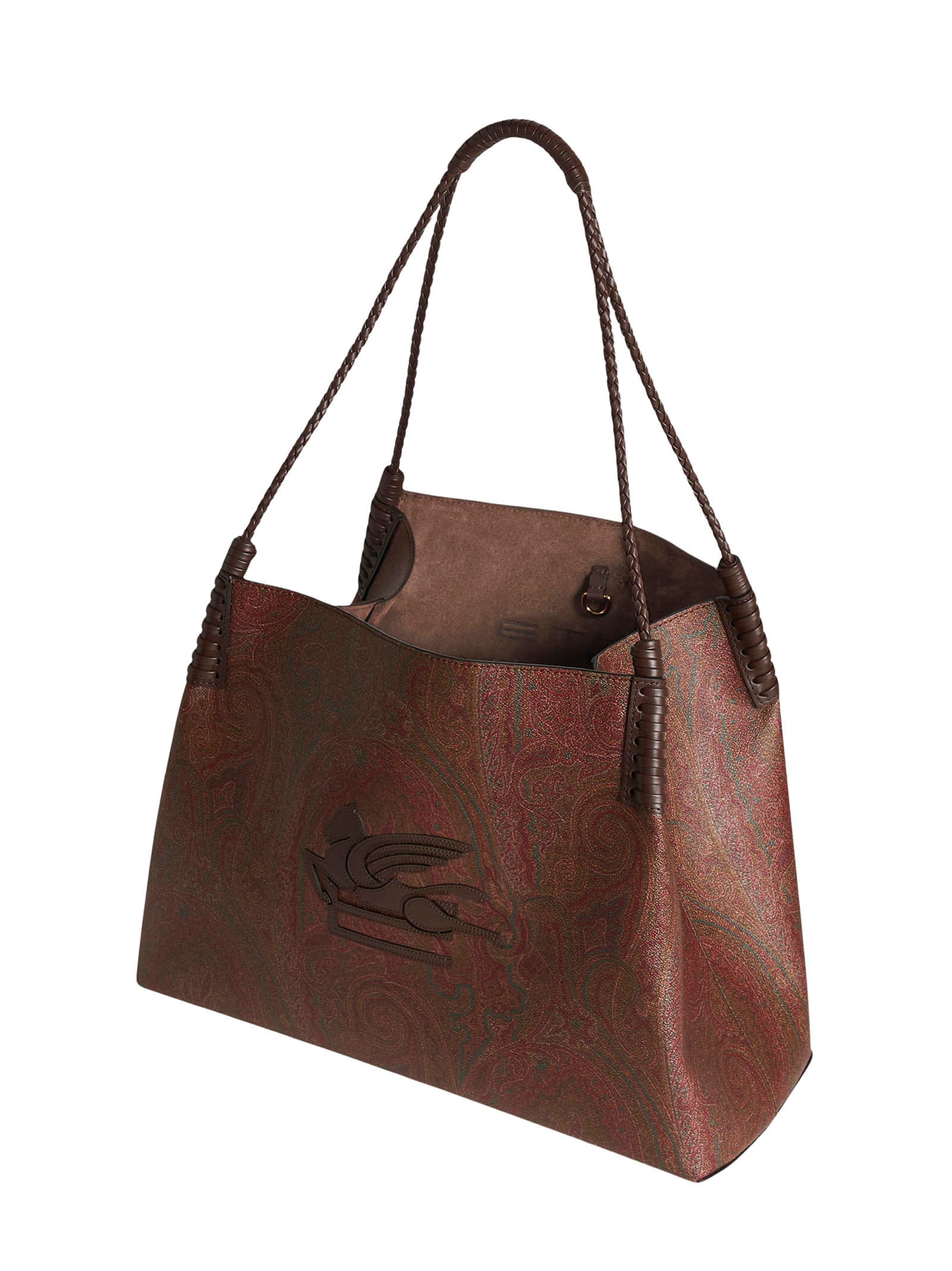 Shop Etro Libra Medium Tote In Brown