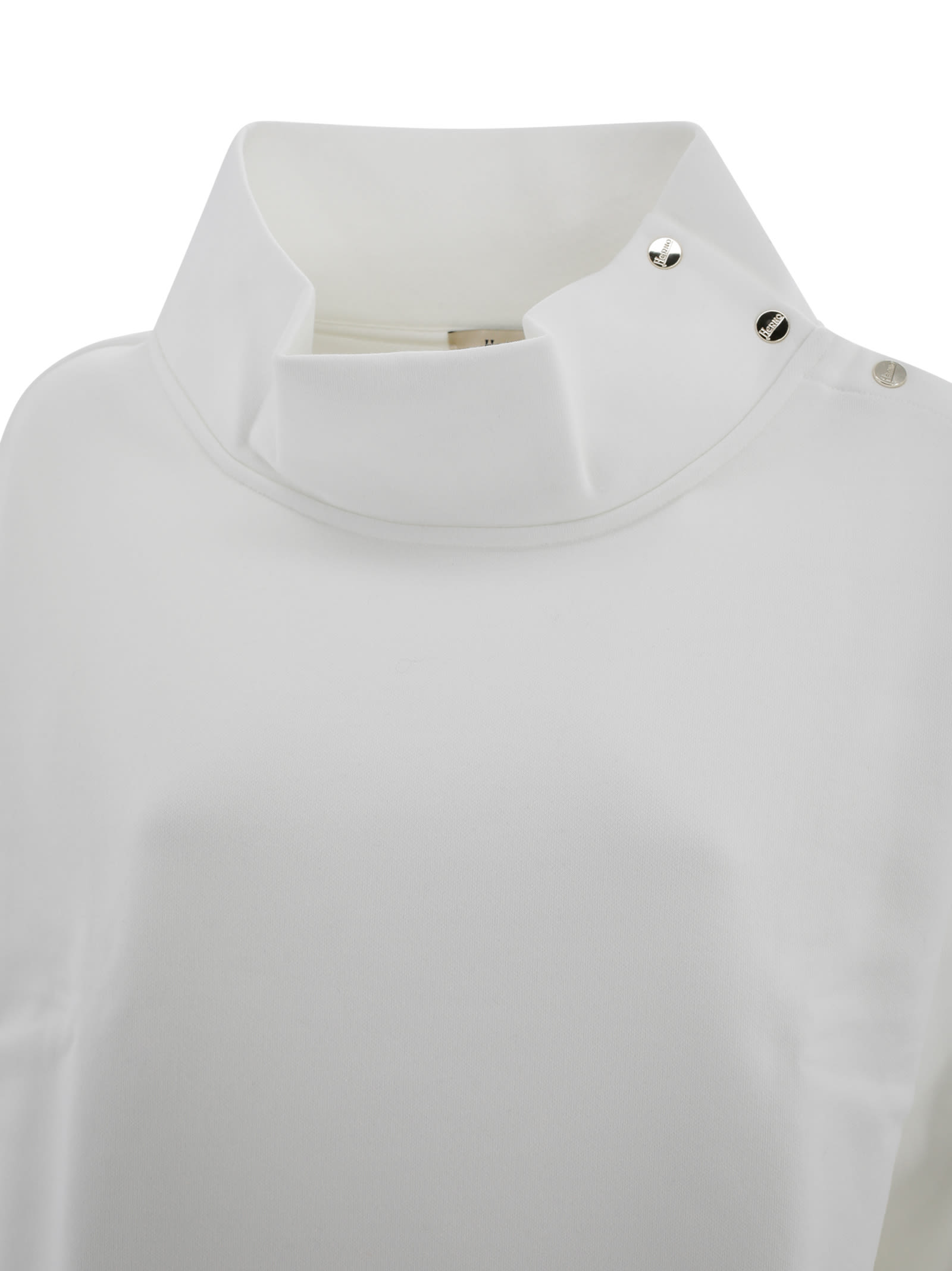 Shop Herno Cotton Sweatshirt In White