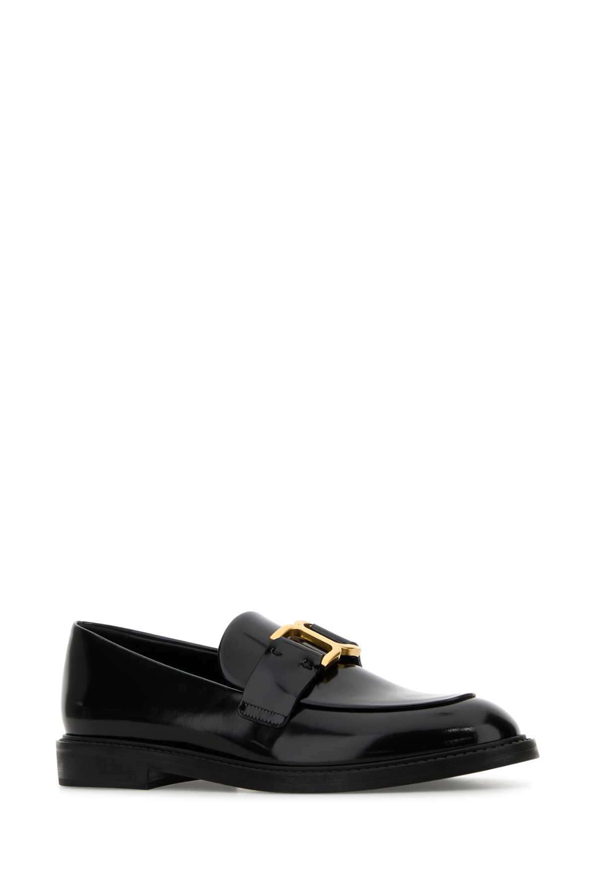 Shop Chloé Black Leather Marcie Loafers