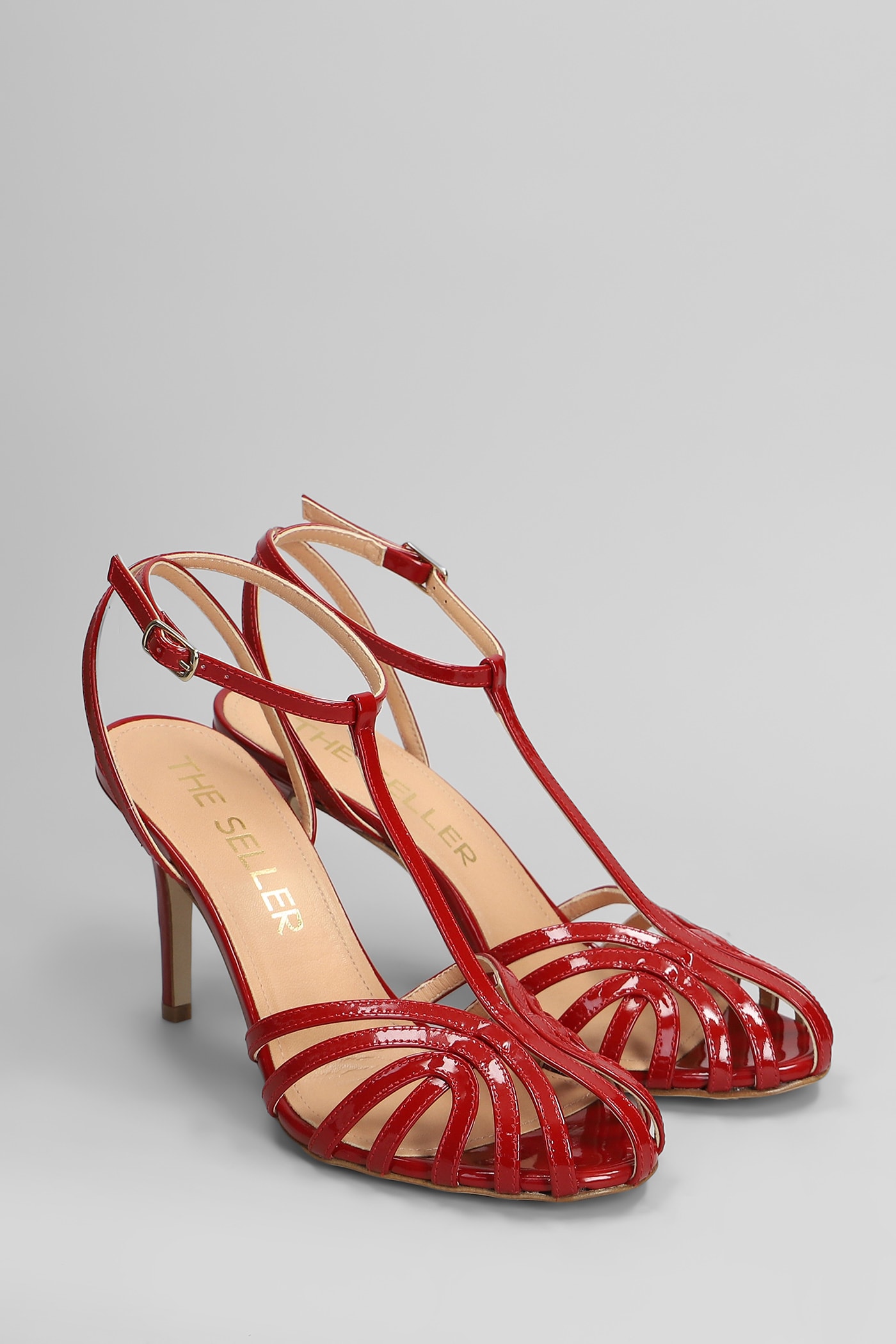 The Seller Sandals In Red Patent Leather