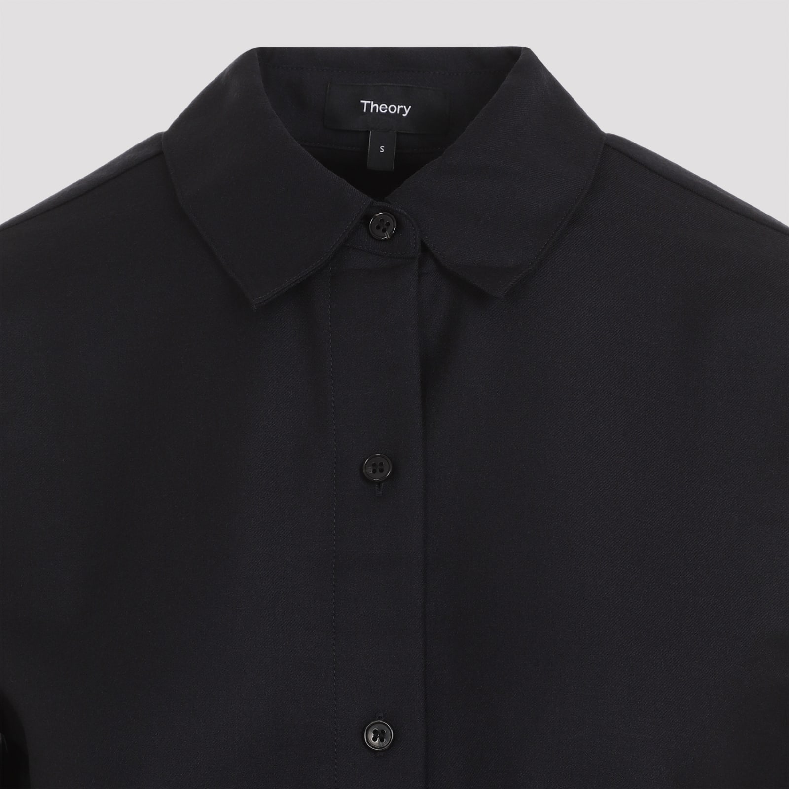 Shop Theory Virgin Wool Shirt In Blue