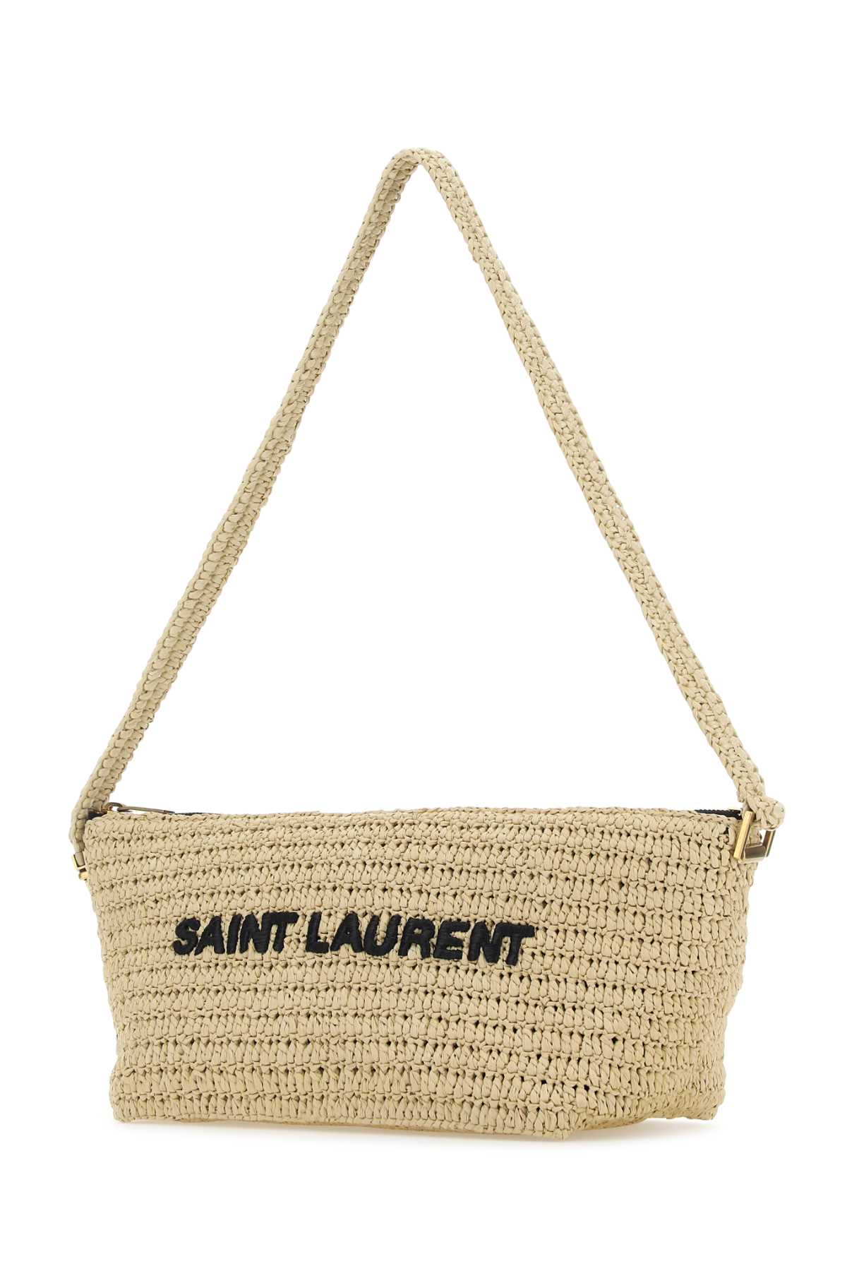 Shop Saint Laurent Raffia Tuc Le Shoulder Bag In Multicolor