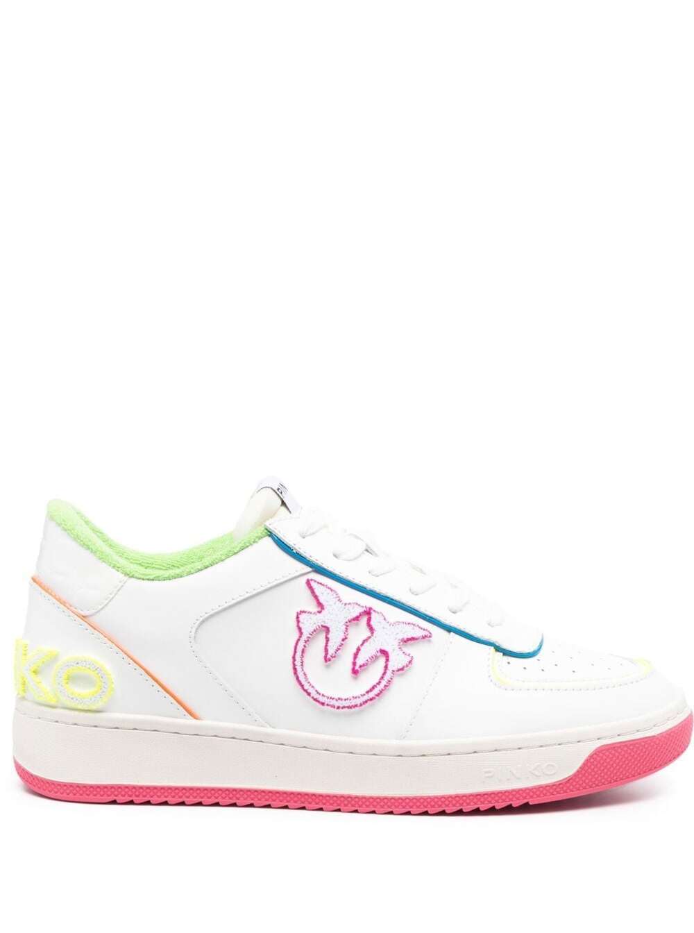 PINKO MULTIcolour LOW-TOP PANELLED trainers WITH LOGO IN LEATHER WOMAN PINKO