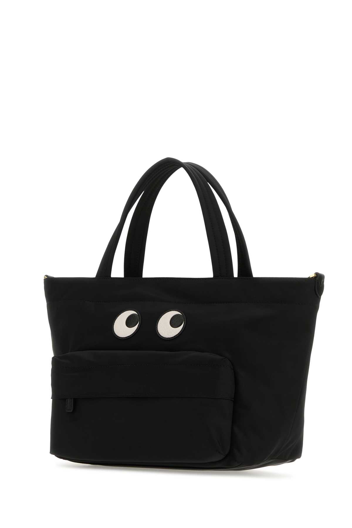 Shop Anya Hindmarch Black Nylon Mini Eyes Handbag