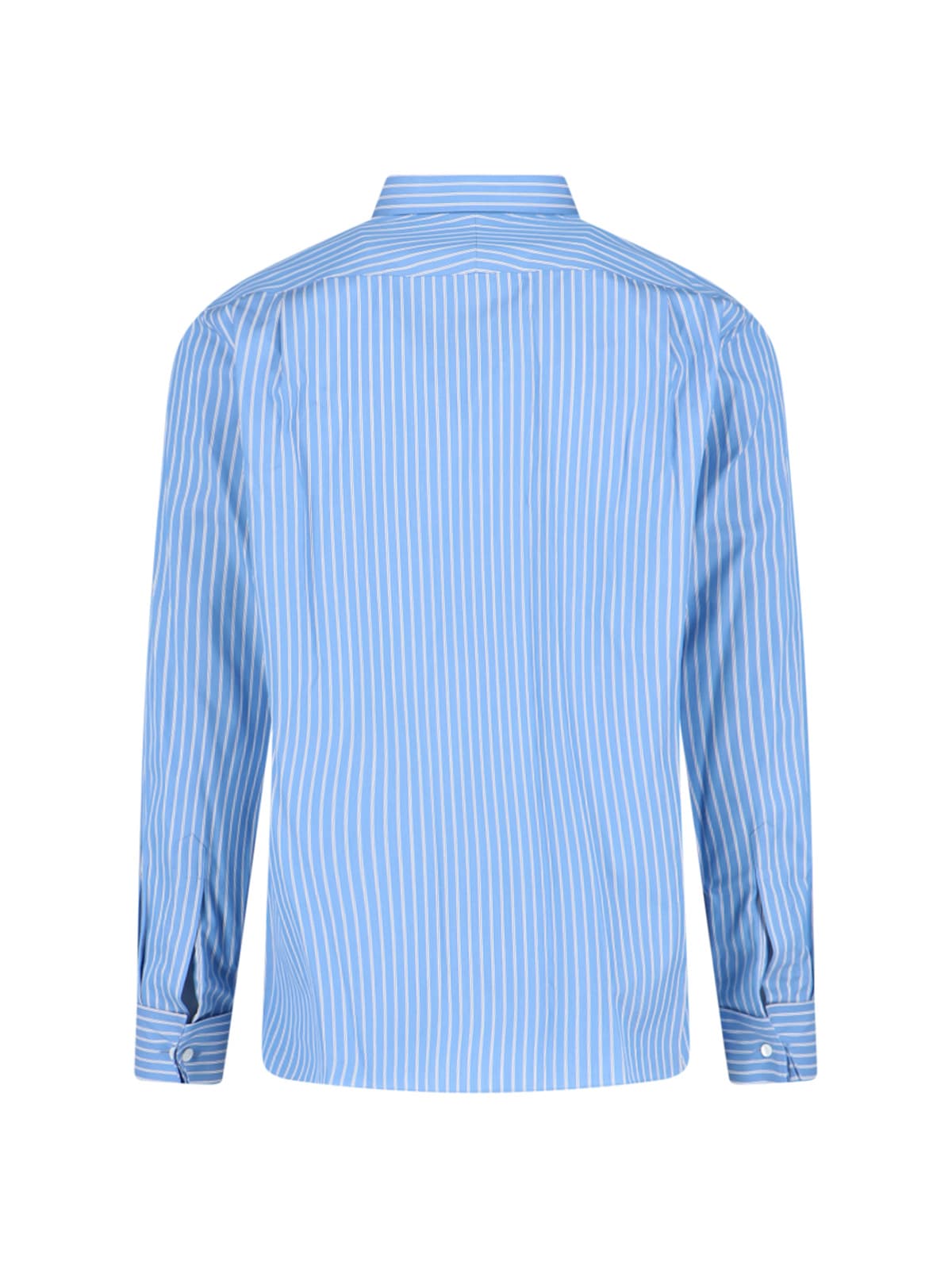 Auralee Striped Long Sleeve Button-down Shirt In Blue