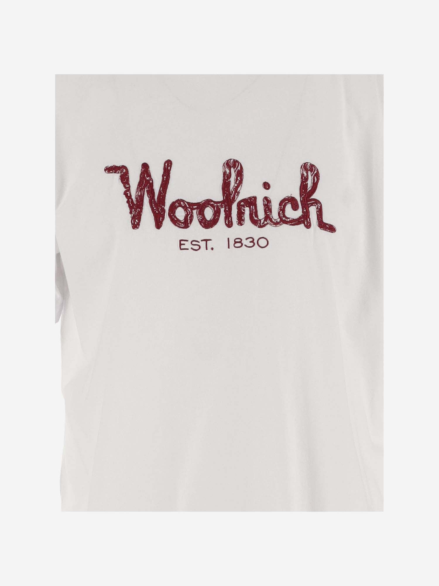 Shop Woolrich Cotton T-shirt With Logo In Bright White