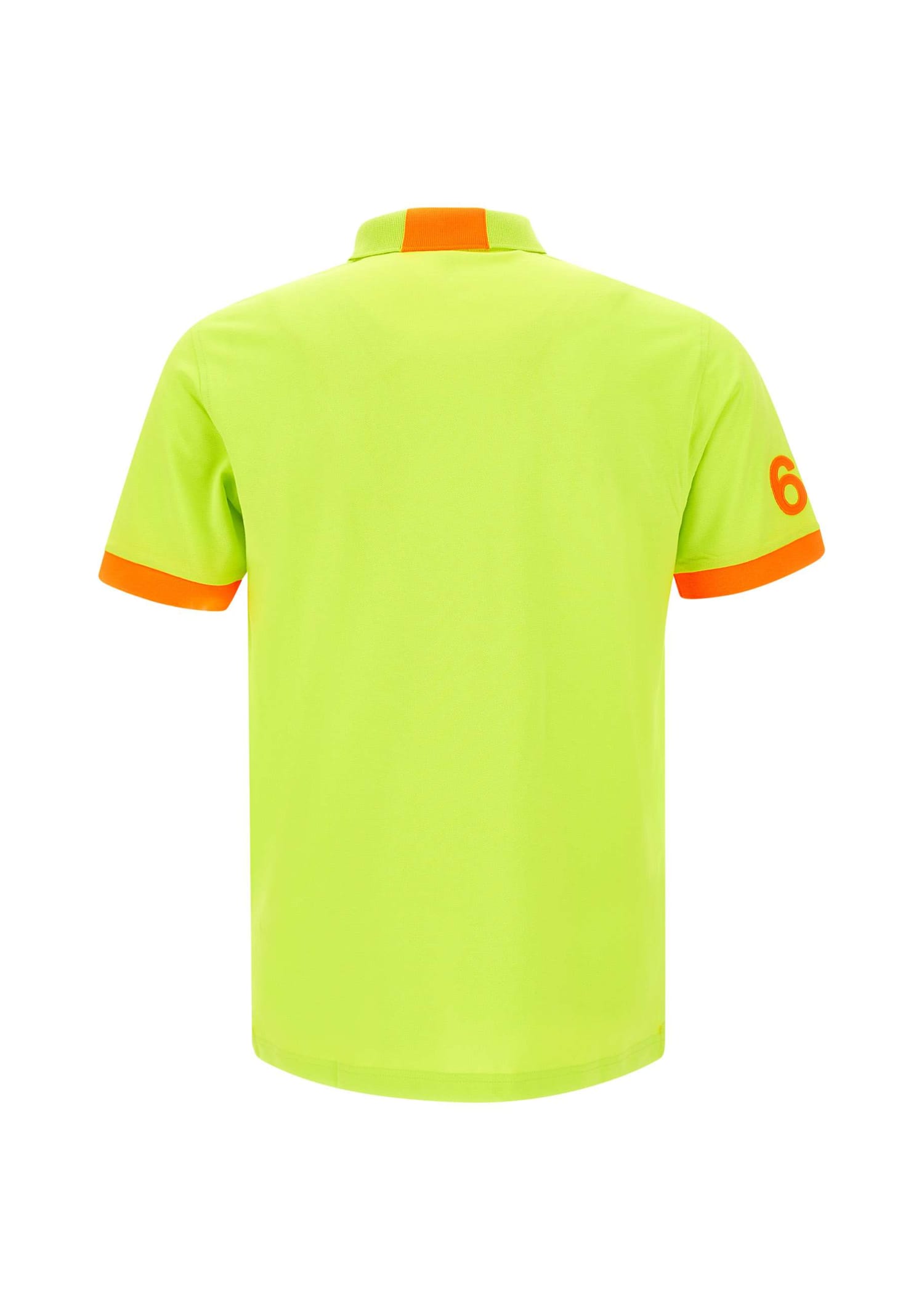 Shop Sun 68 Fluo Logo Cotton Polo Shirt In Green