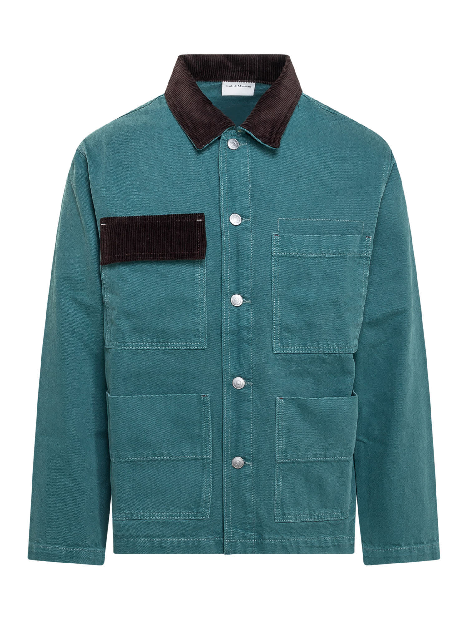 Shop Drôle De Monsieur La Veste Denim Jacket In Green