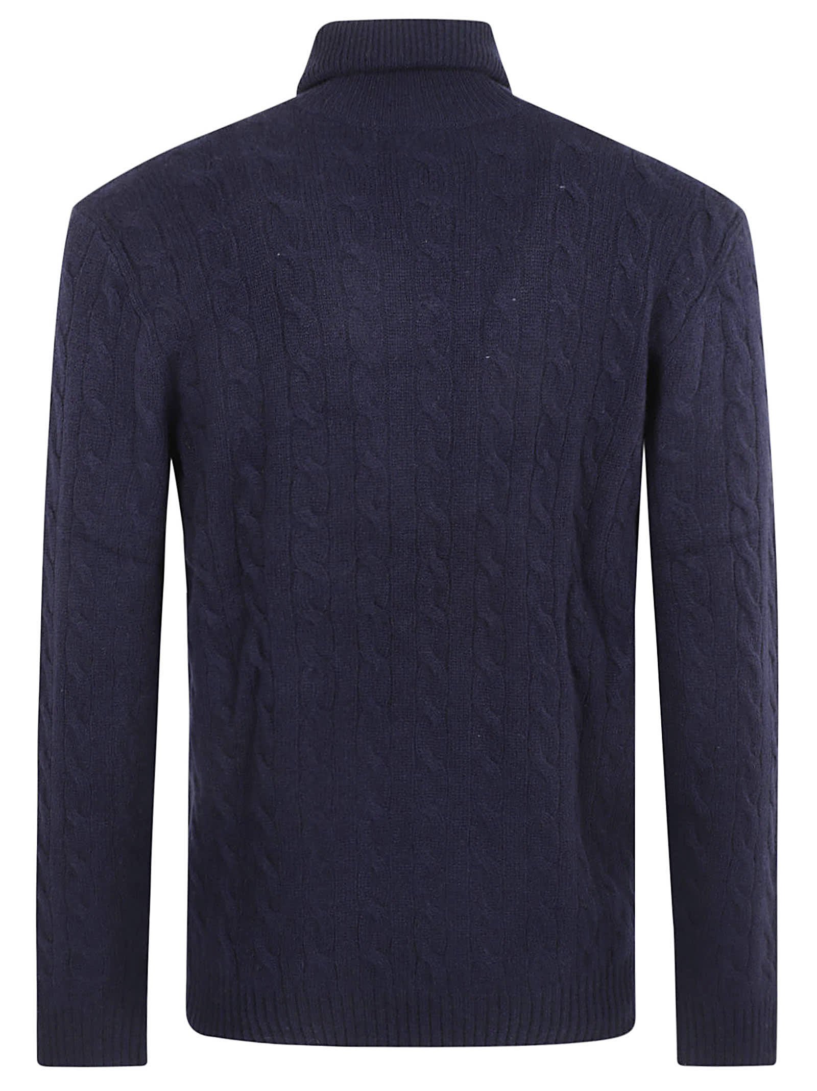 RALPH LAUREN TURTLENECK CABLE KNIT LOGO EMBROIDERY JUMPER 