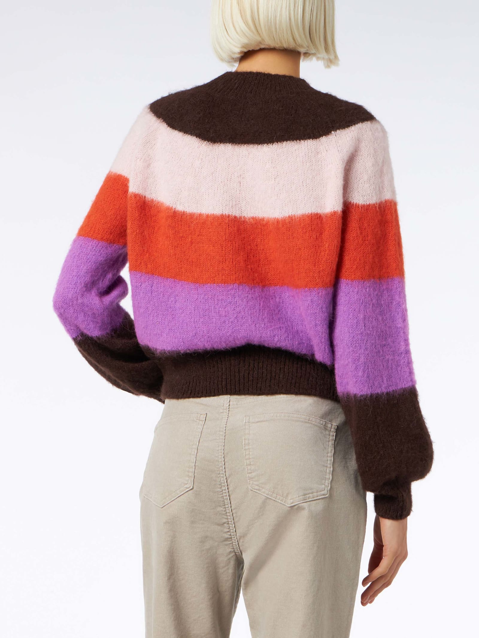 Mc2 Saint Barth Woman Soft Sweater With Faded Colors In Rigato
