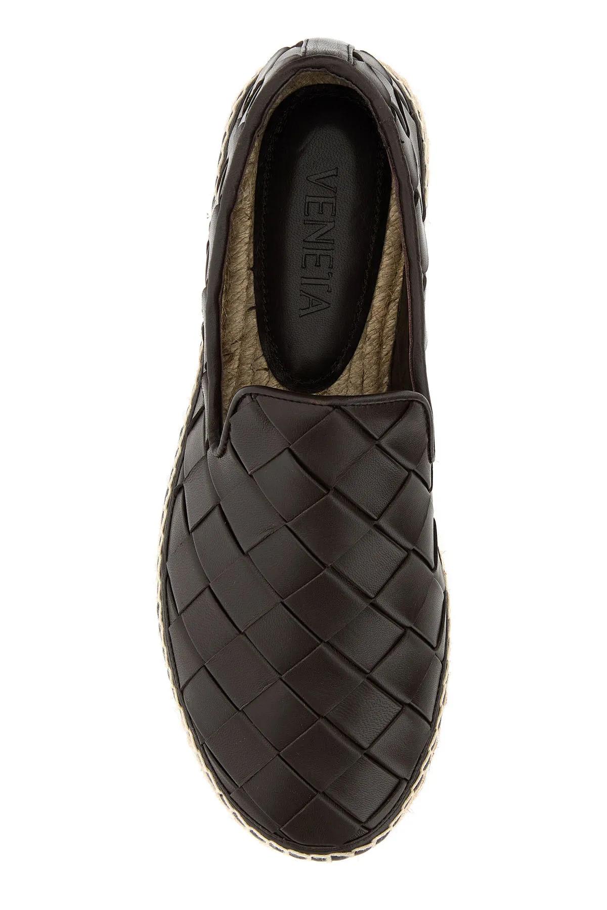 Shop Bottega Veneta Chocolate Leather Jack Espadrillas In Brown