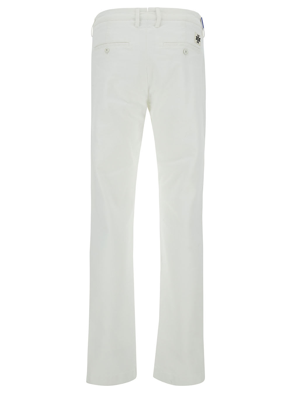 Shop Jacob Cohen Bobby Slim White Pants With Logo Patch In Cotton Man