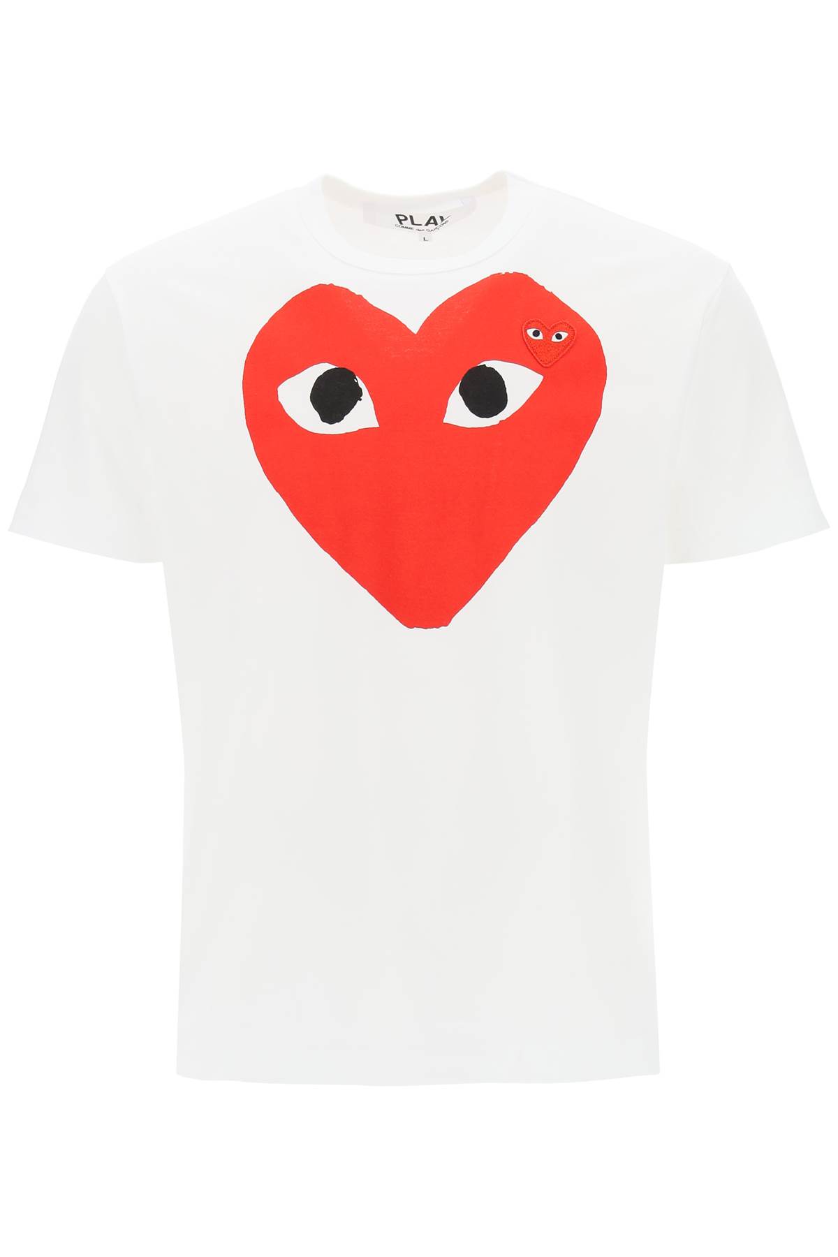 Shop Comme Des Garçons Play T-shirt With Heart Print And Embroidery