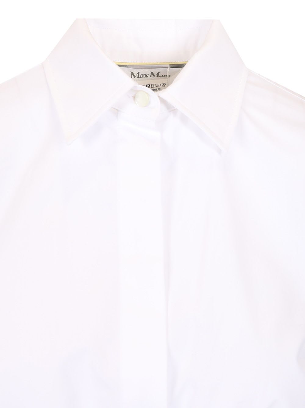 Max Mara Cotton Crop Shirt In White