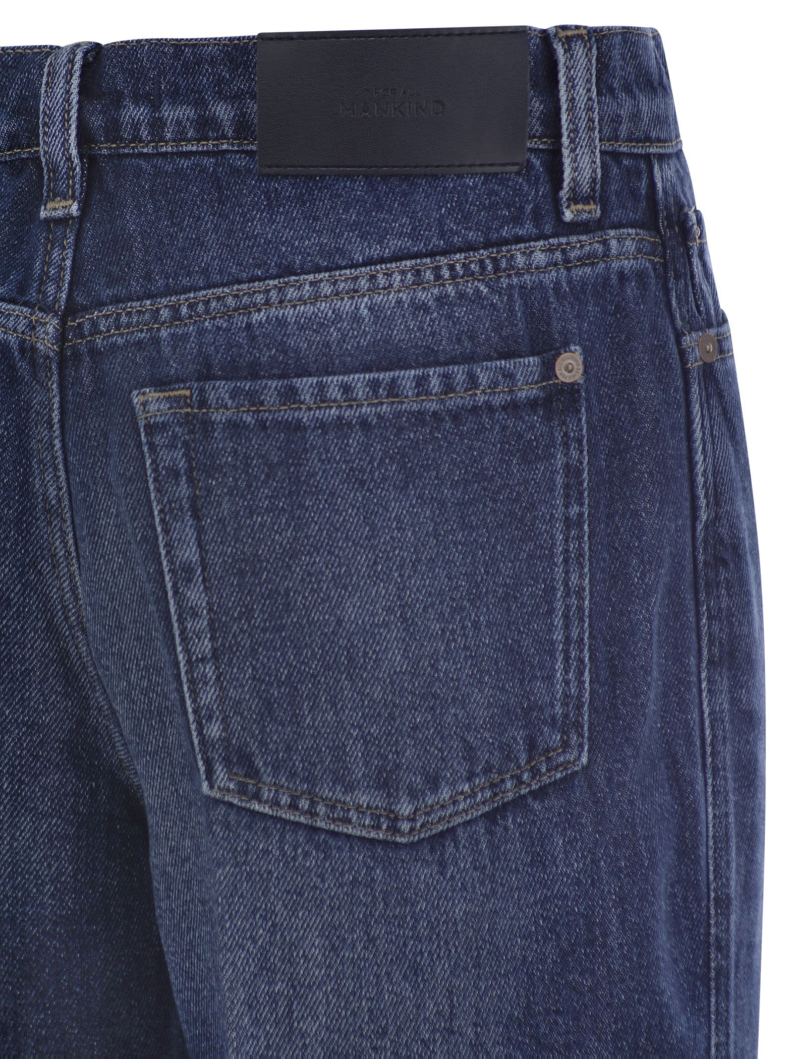 7 For All Mankind Modern Dojo Tailorless - High Waisted Flared Jeans In Dark Denim